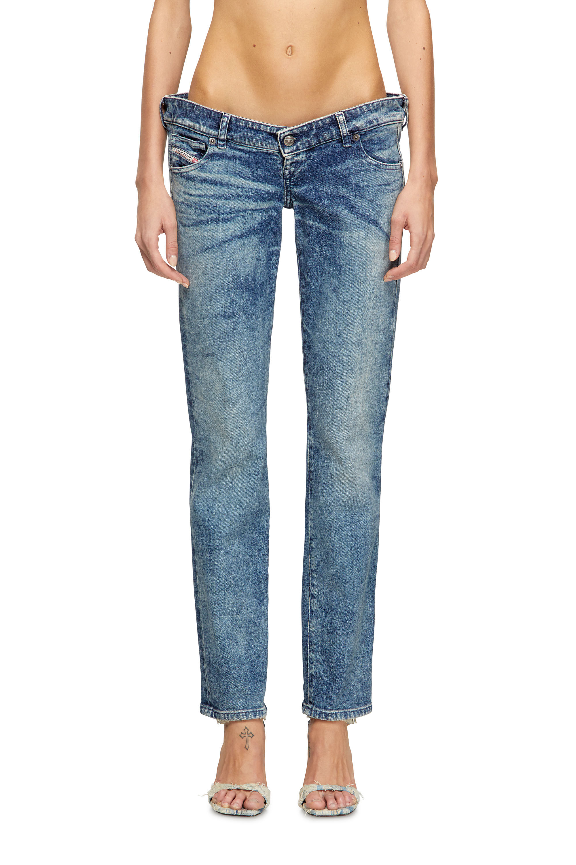Diesel - Regular Jeans D-Waisty 007DI Donna, Blu medio - Image 3