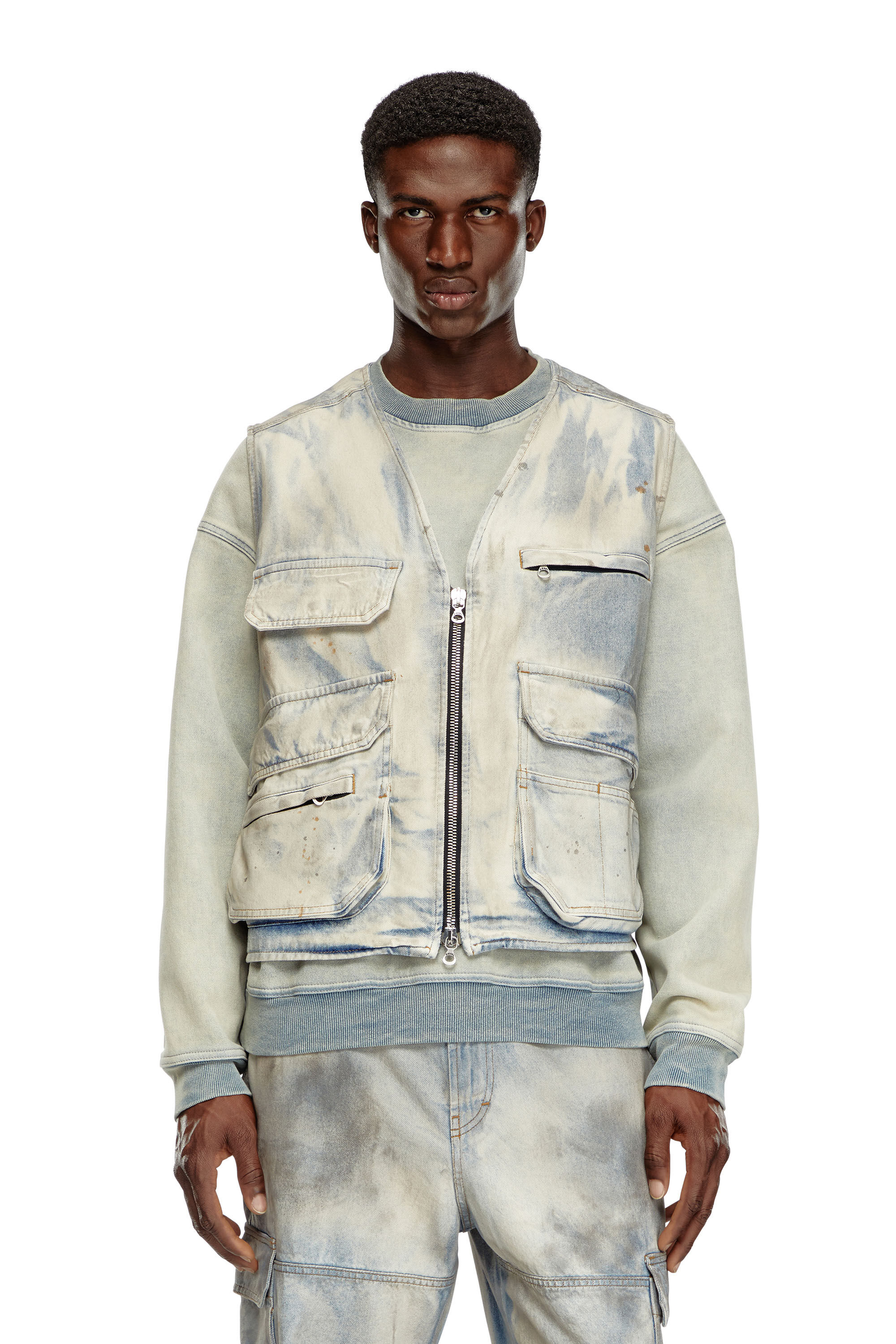 Giacca jeans militare uomo best sale