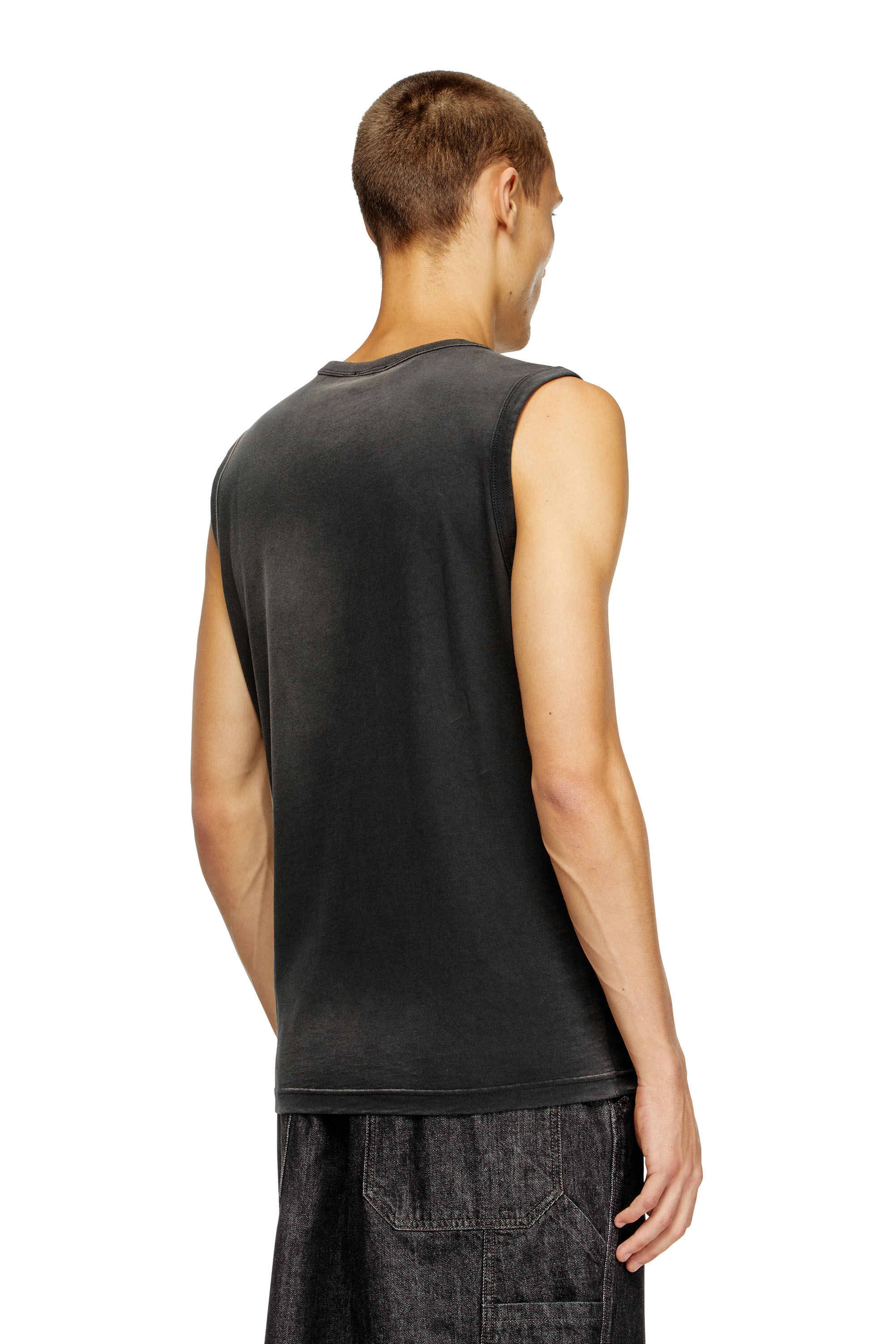 Diesel - T-BRICO, Tank top sfumata con Oval D effetto puff Uomo in Nero - 4