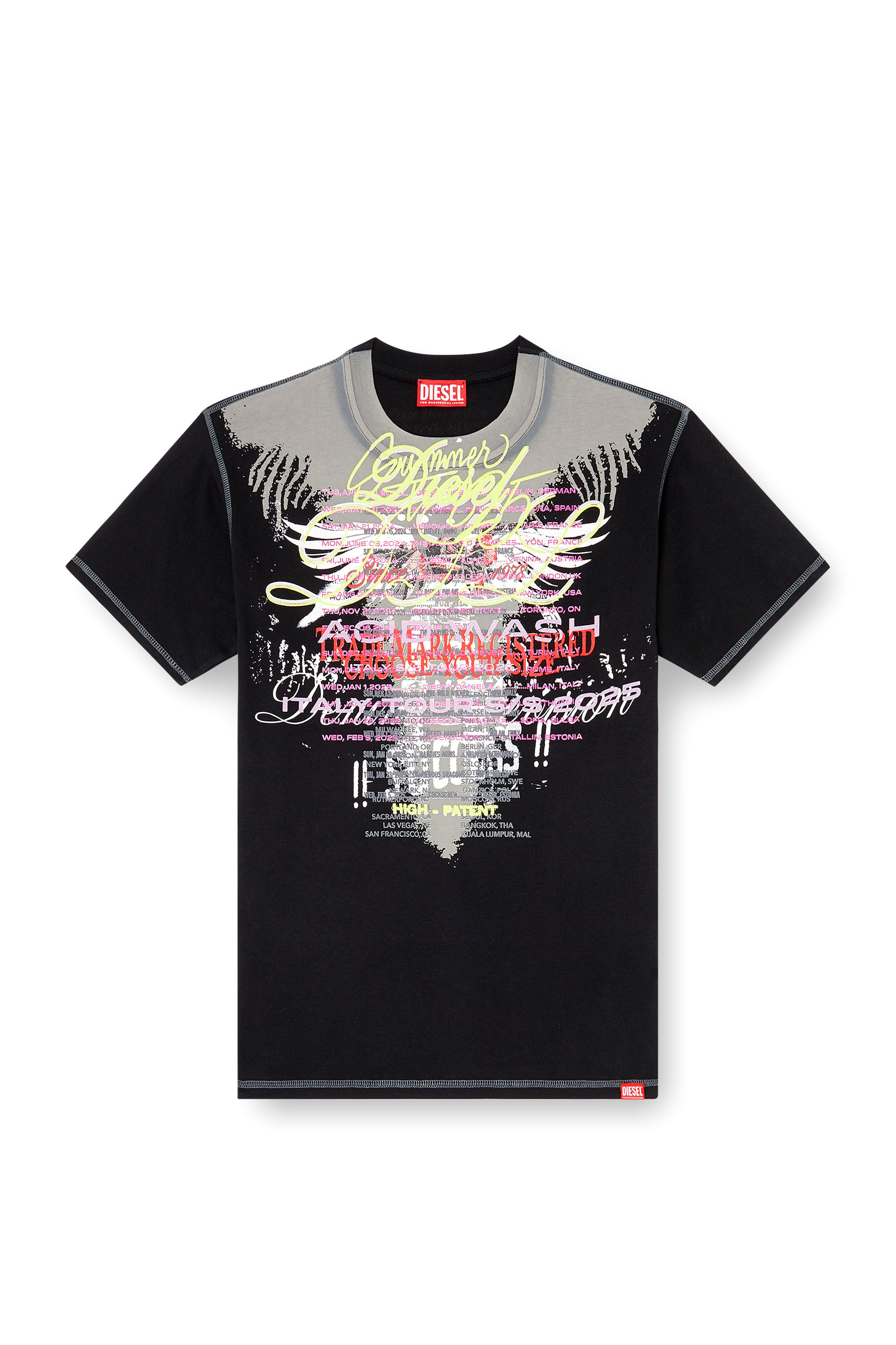 Diesel - T-NORMAC-1, T-shirt girocollo con stampa DJ Donna in Nero - 2
