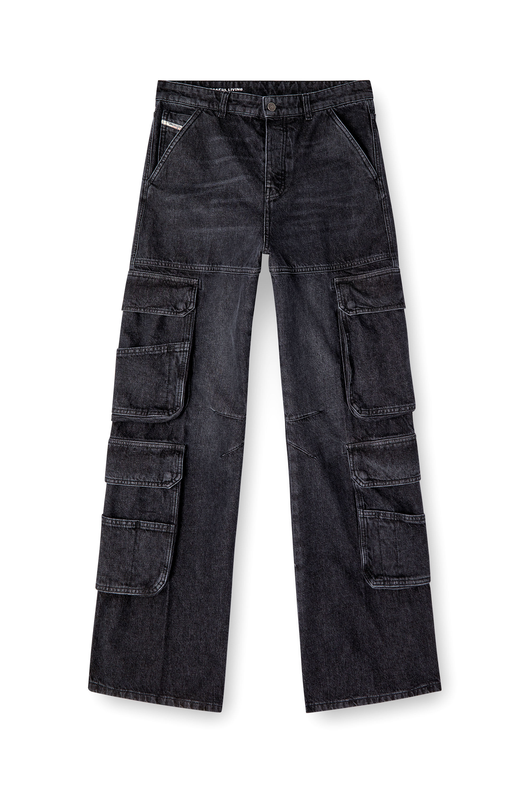 1996 D-Sire Donna: Jeans cargo anni '90 a vita bassa nero | Diesel
