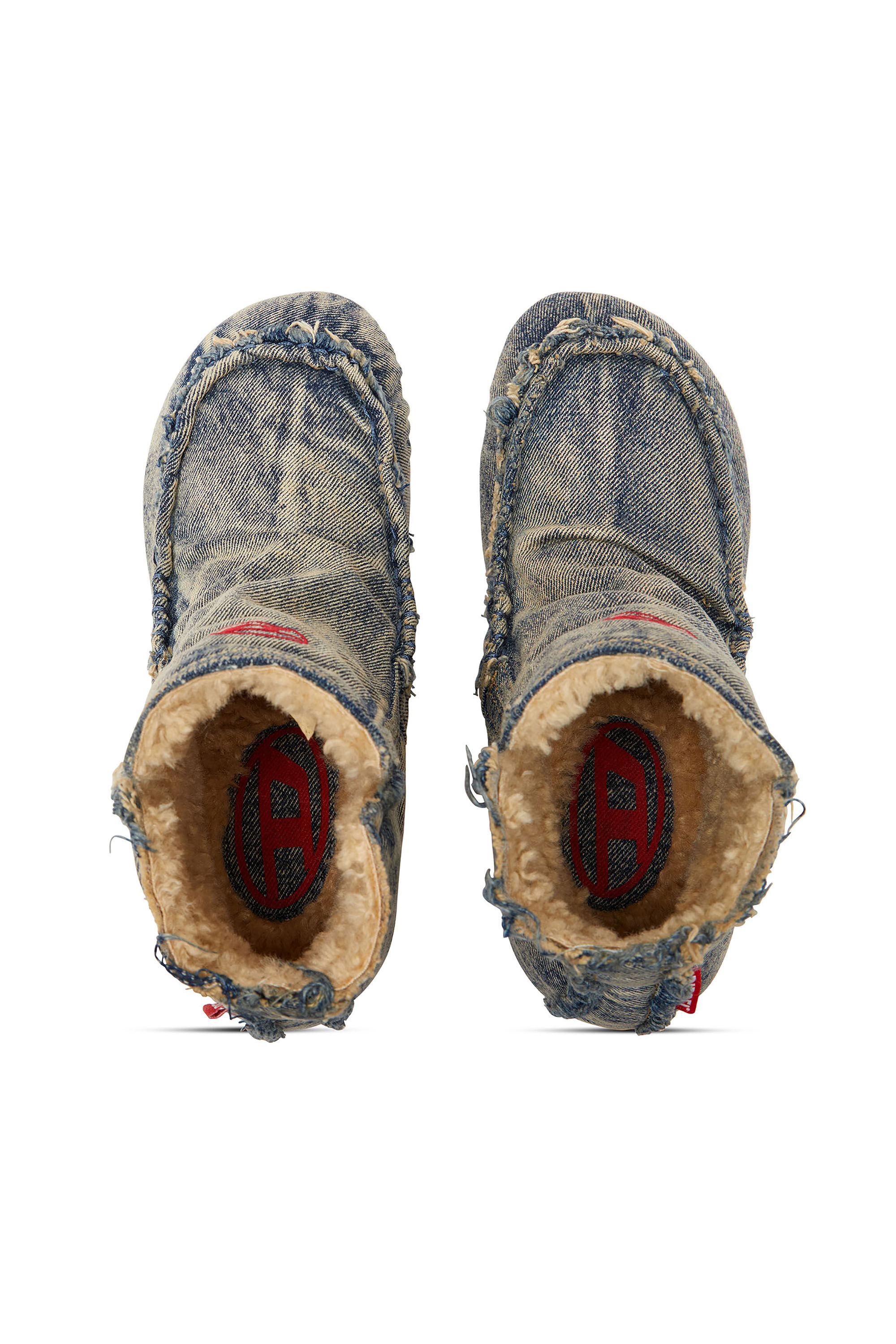 Diesel - D-WOODSTOCK HEEL AB, D-Woodstock - Stivali in denim con tacco Donna in Blu - 4
