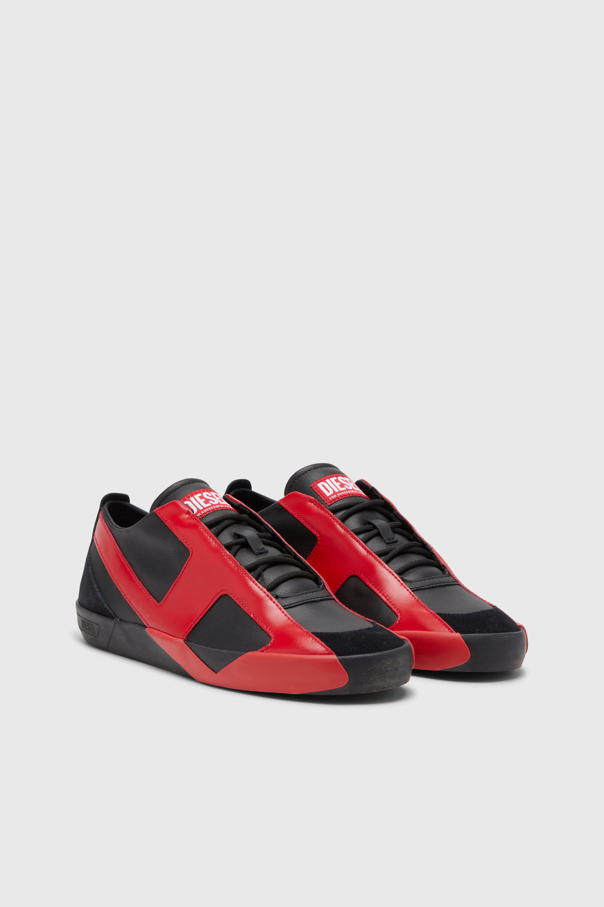 Diesel - S-SLANTE-D LOW, S-Slante-D-Sneaker in pelle e suede con logo D Uomo in Multicolor - 2