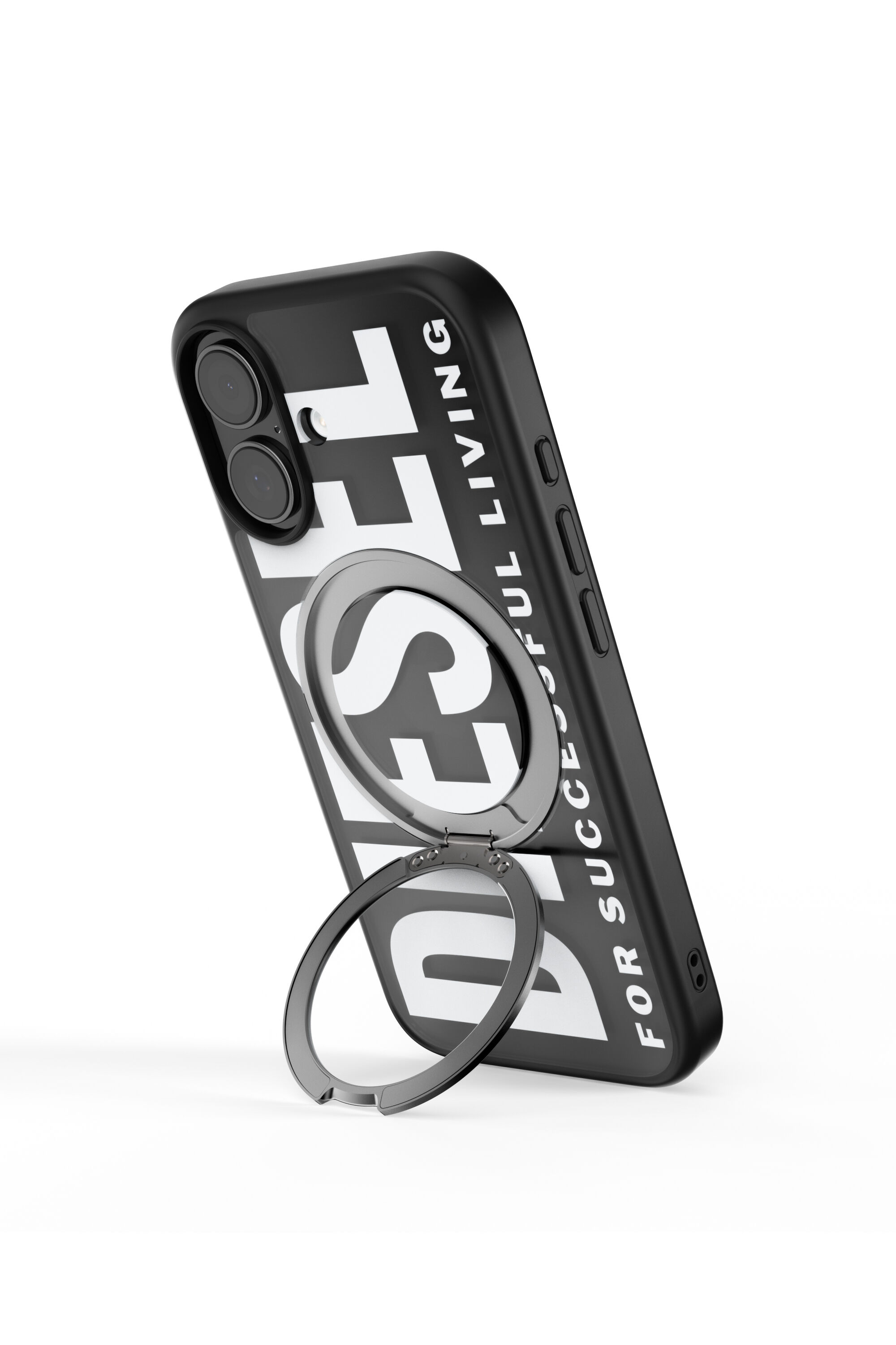 Diesel - 60403 RING STAND CASE, Custodia Ringstand-Magsafe per iPhone 17 Unisex in Nero - 5