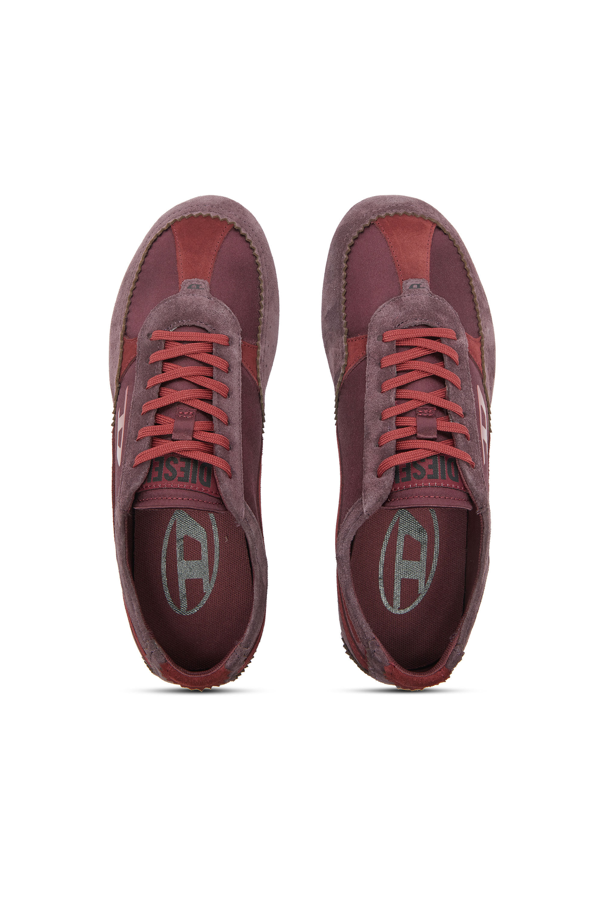 Diesel - D-MILE LOW II W, D-Mile - Sneaker flat con inserti in suede Donna in Rosso - 4
