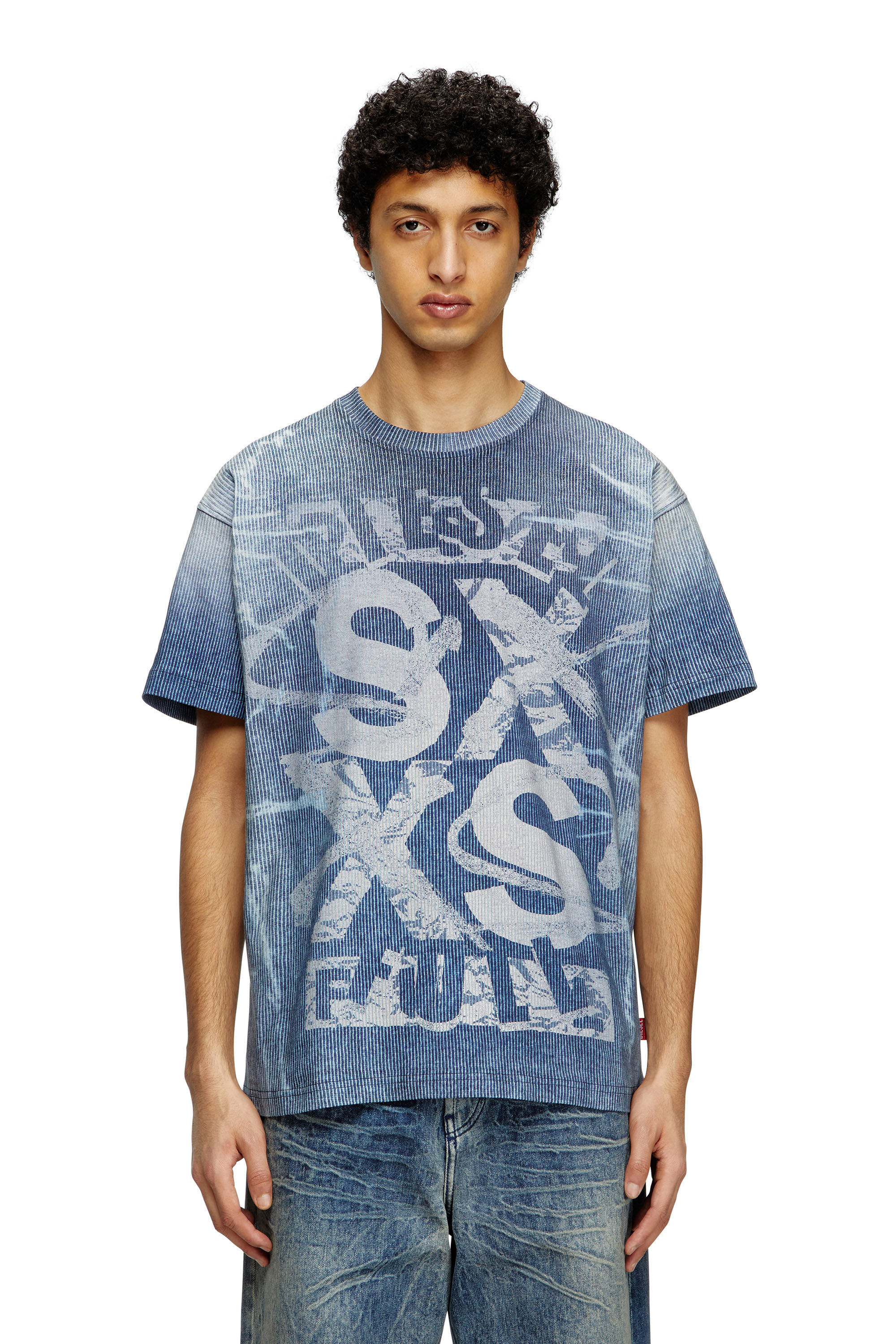 Diesel - T-NORM-R3, T-shirt con stampa a coste Uomo in Blu - 3