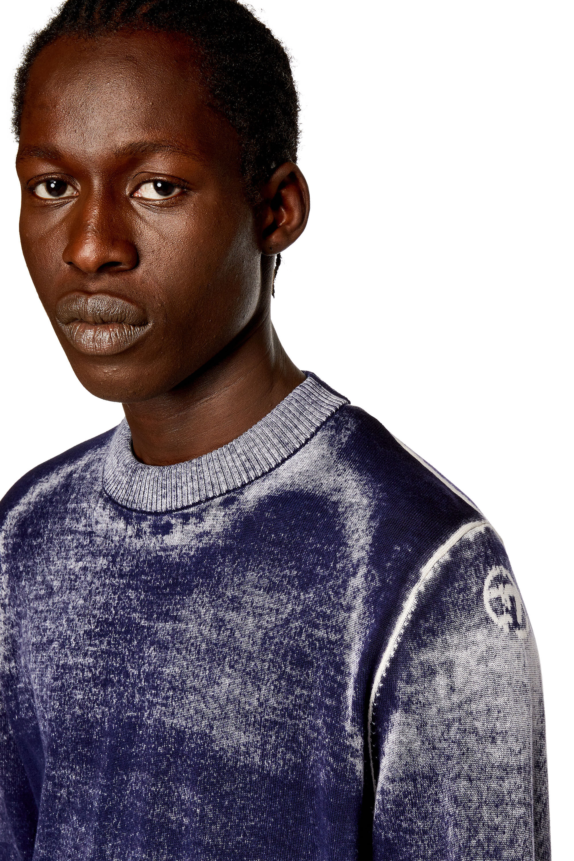 Diesel - K-LARENCE-B, Maglia in cotone stampata al contrario Uomo in Blu - 5