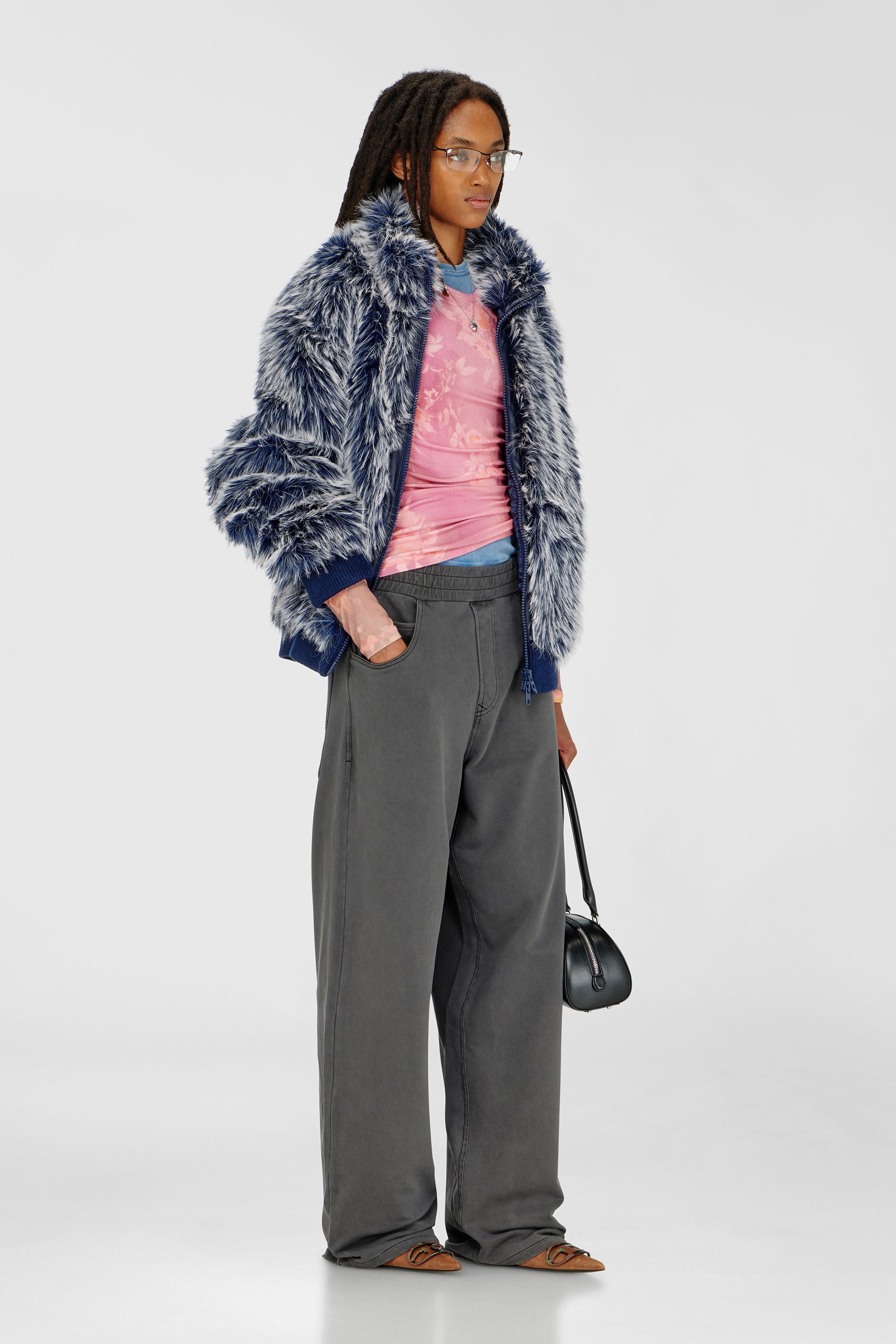 Diesel - T-MOKY-LS, Top in jersey a costine con stampa floreale Donna in Rosa - 1