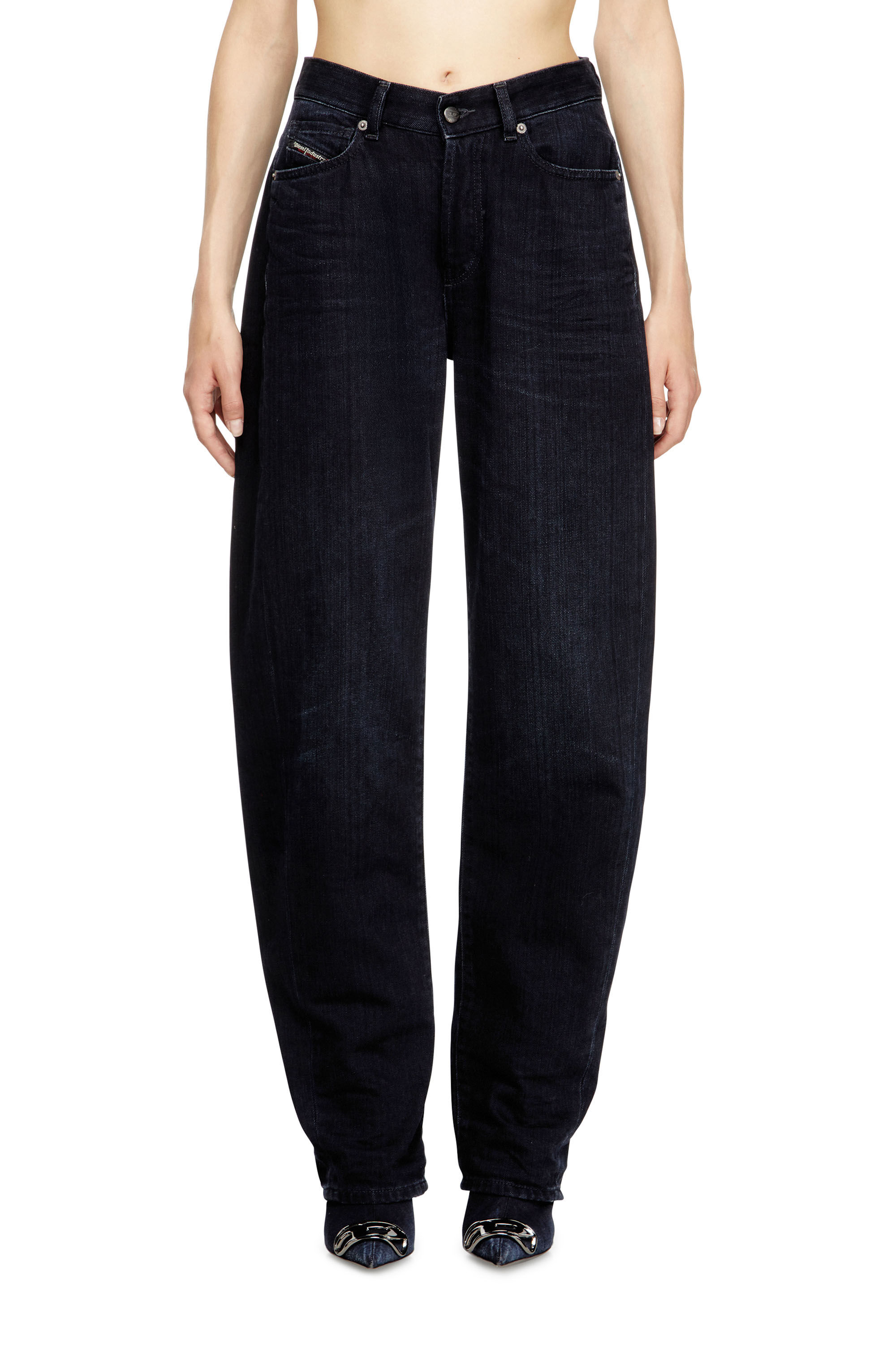 Diesel - Relaxed Jeans 1974 D-Ellz 09L54 Donna, Blu Scuro - Image 2