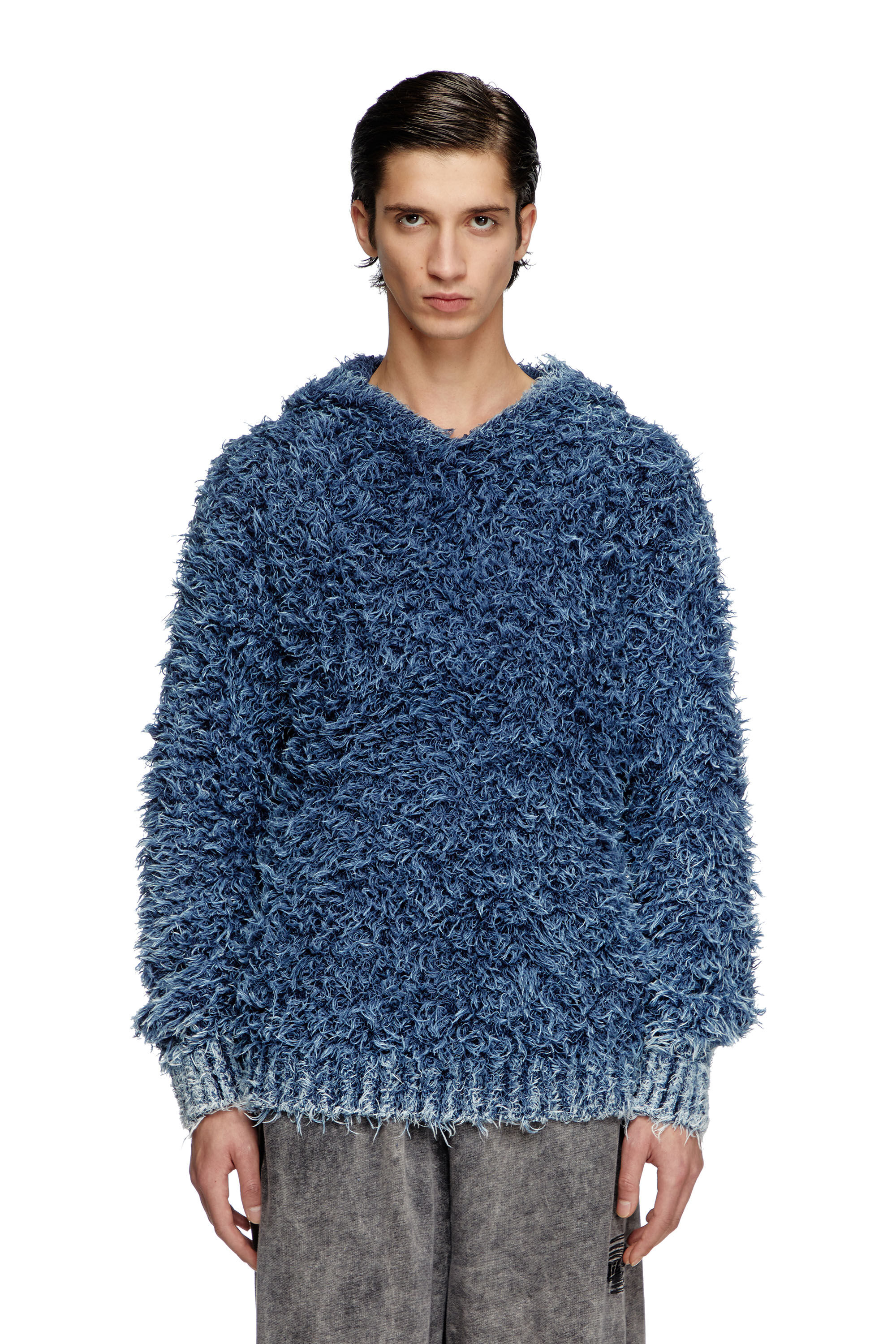 Diesel - K-DAVE, Hoodie in maglia tattile Uomo in Blu - 3