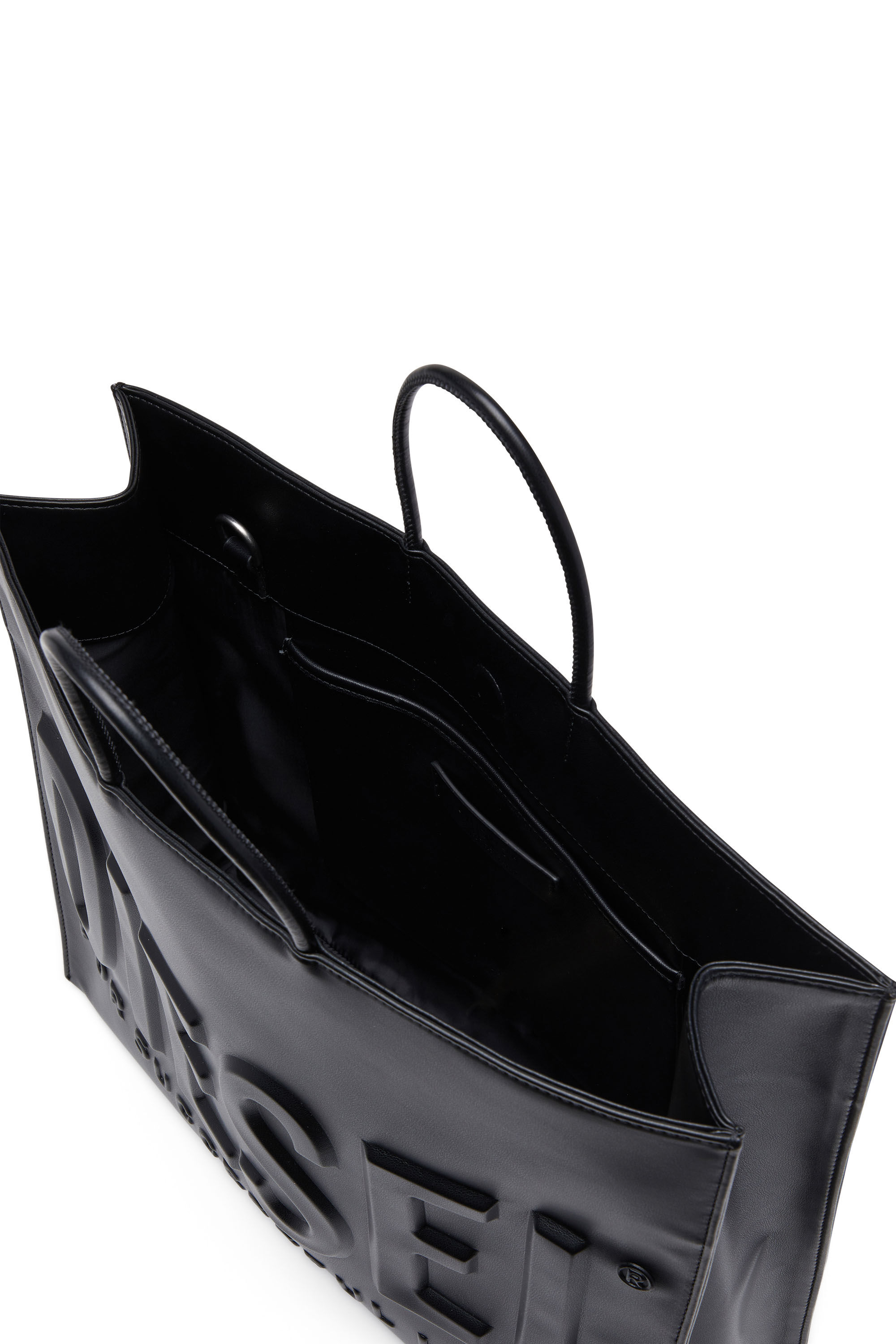 Men's Dsl 3D-Recycled PU tote bag with embossed logo | Black