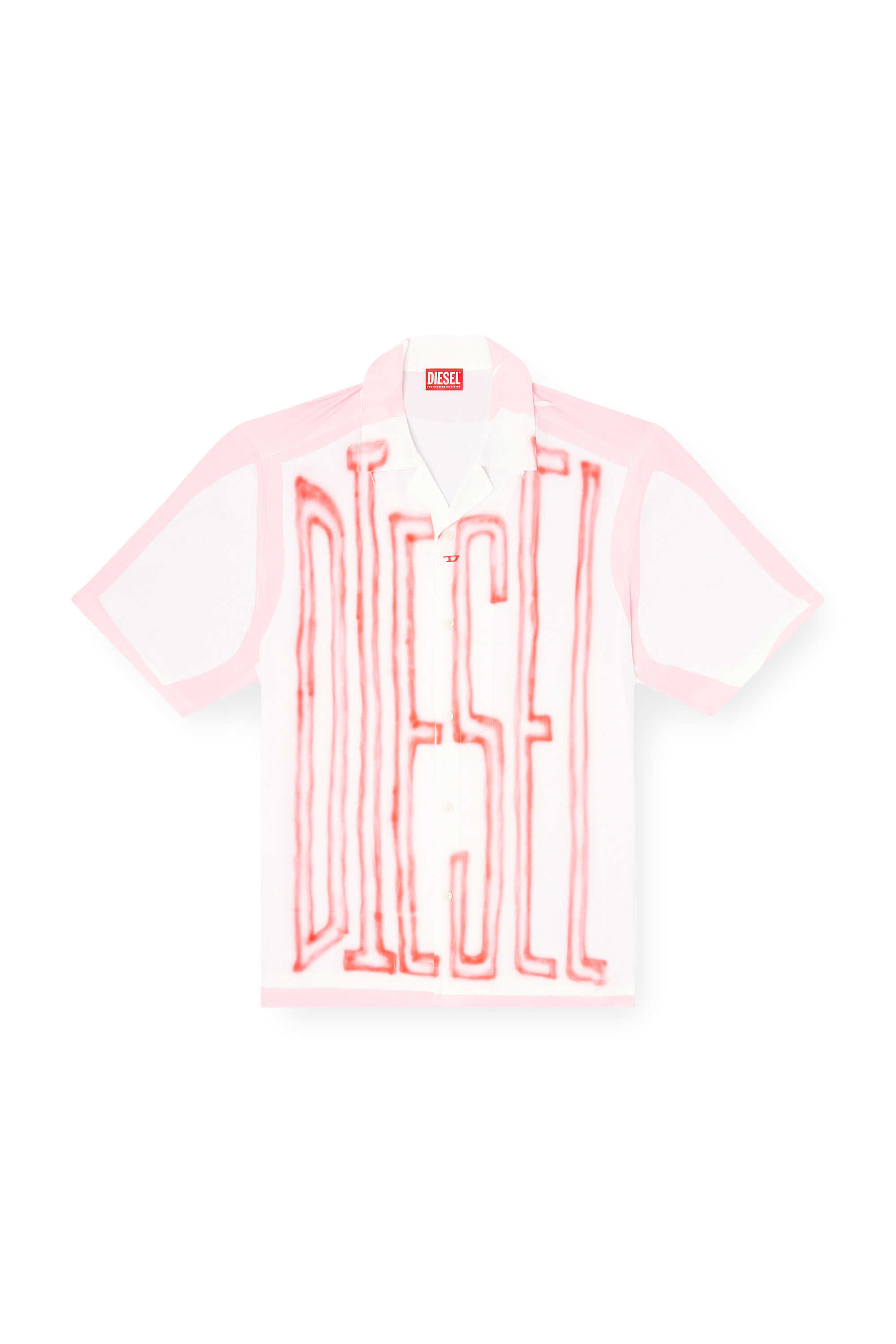 Diesel - C-PAROSHORT-GRAFFITI-FRA, Camicia bowling in raso con logo graffiti Unisex in Multicolor - 2
