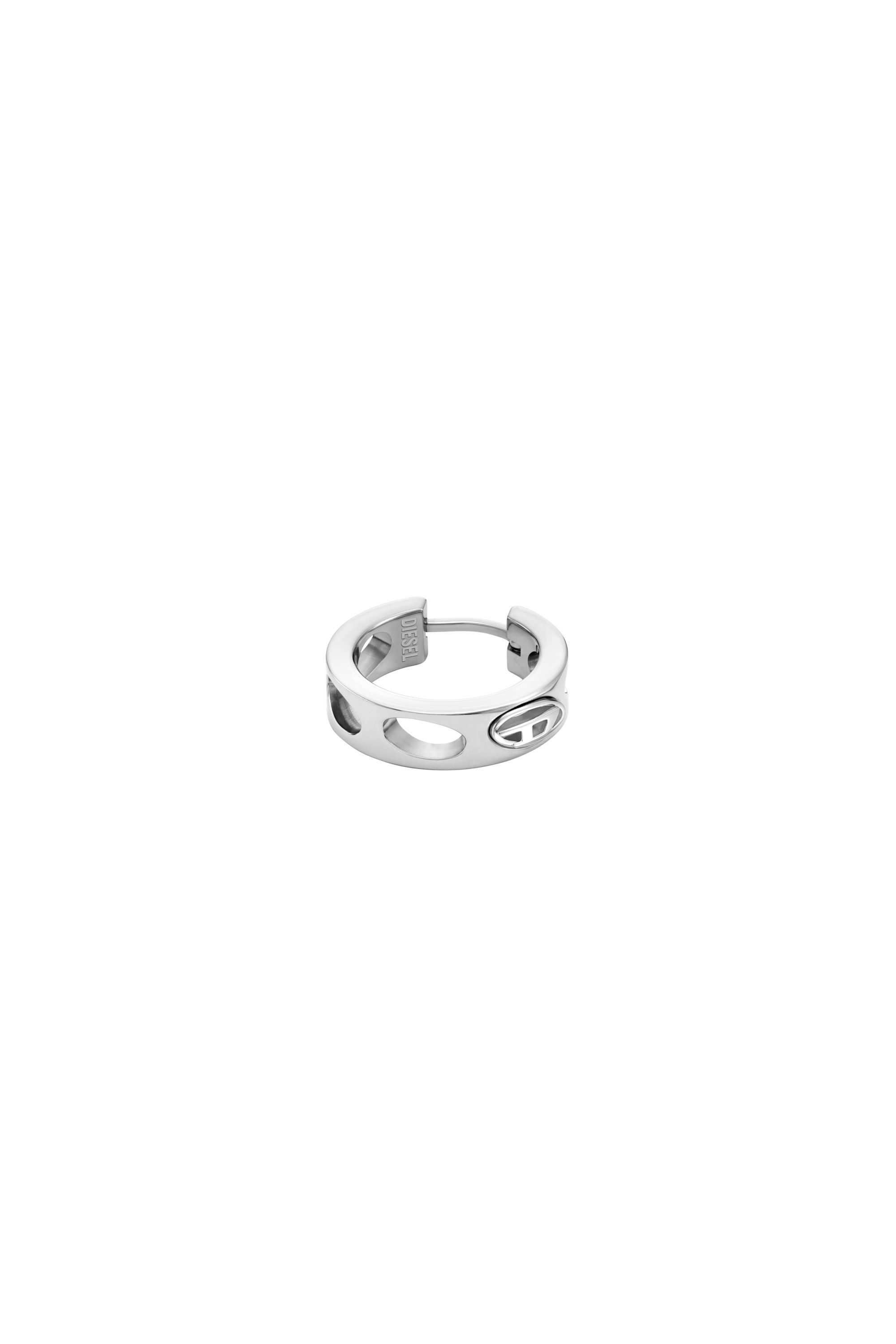 Diesel - DX166440 JEWELLERY, Orecchino a cerchio in acciaio inox Unisex in Argento - 3