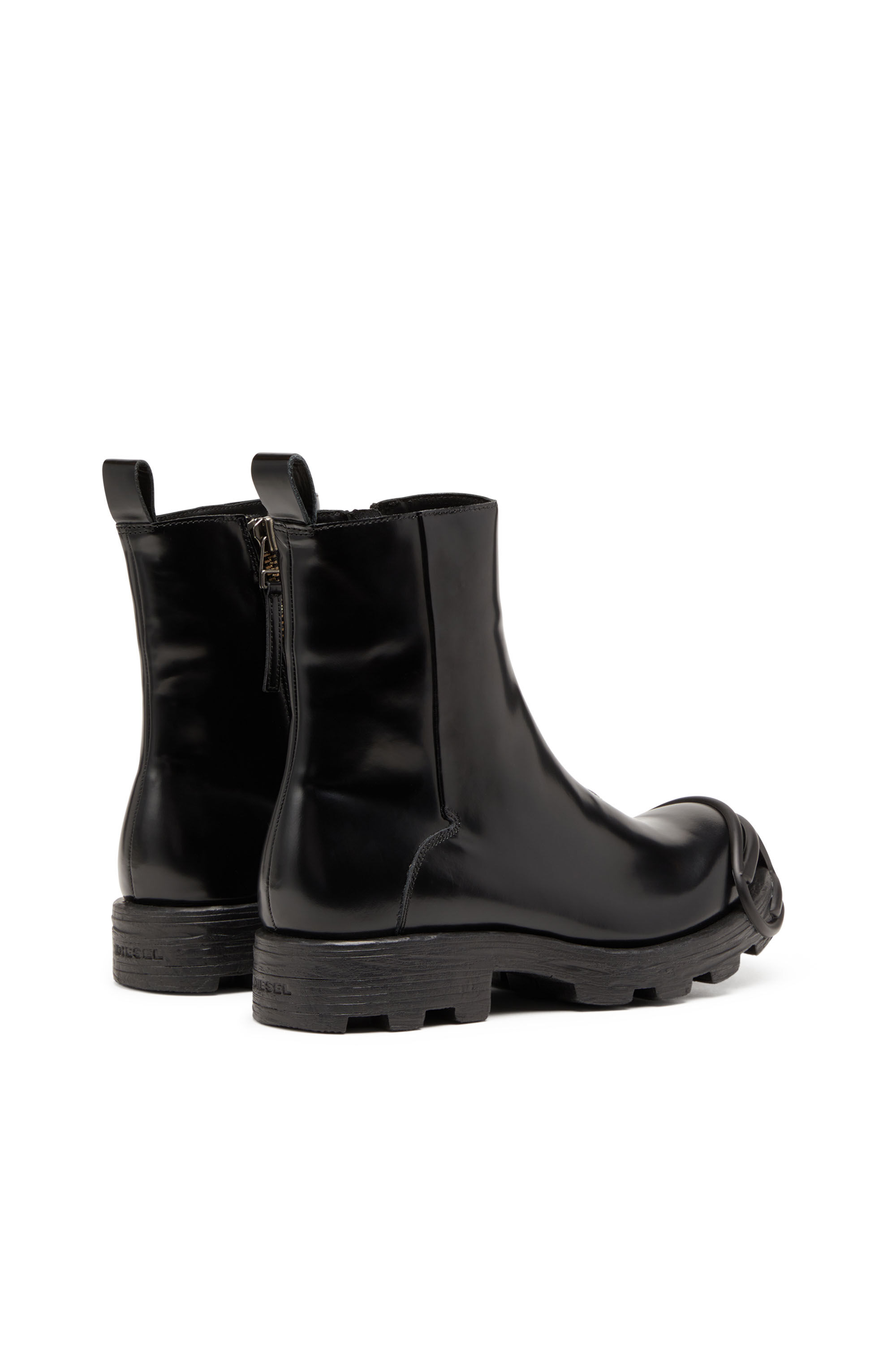 D Hammer Stivali Chelsea in pelle con punta Oval D Uomo Nero Diesel
