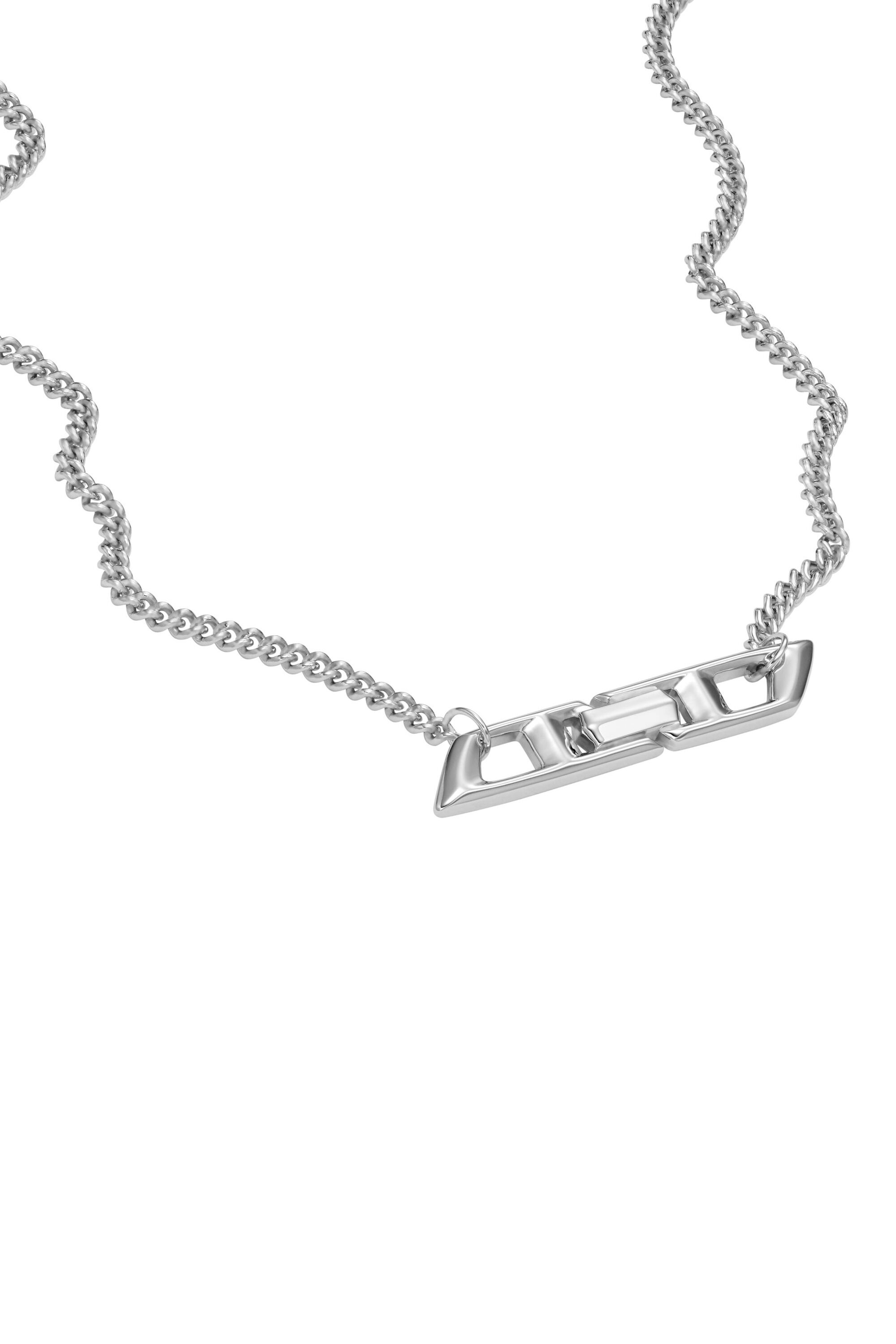 Diesel - DL1351040 STERLING SILVER JEWEL, Collana D Logo in argento sterling Unisex in Argento - 1