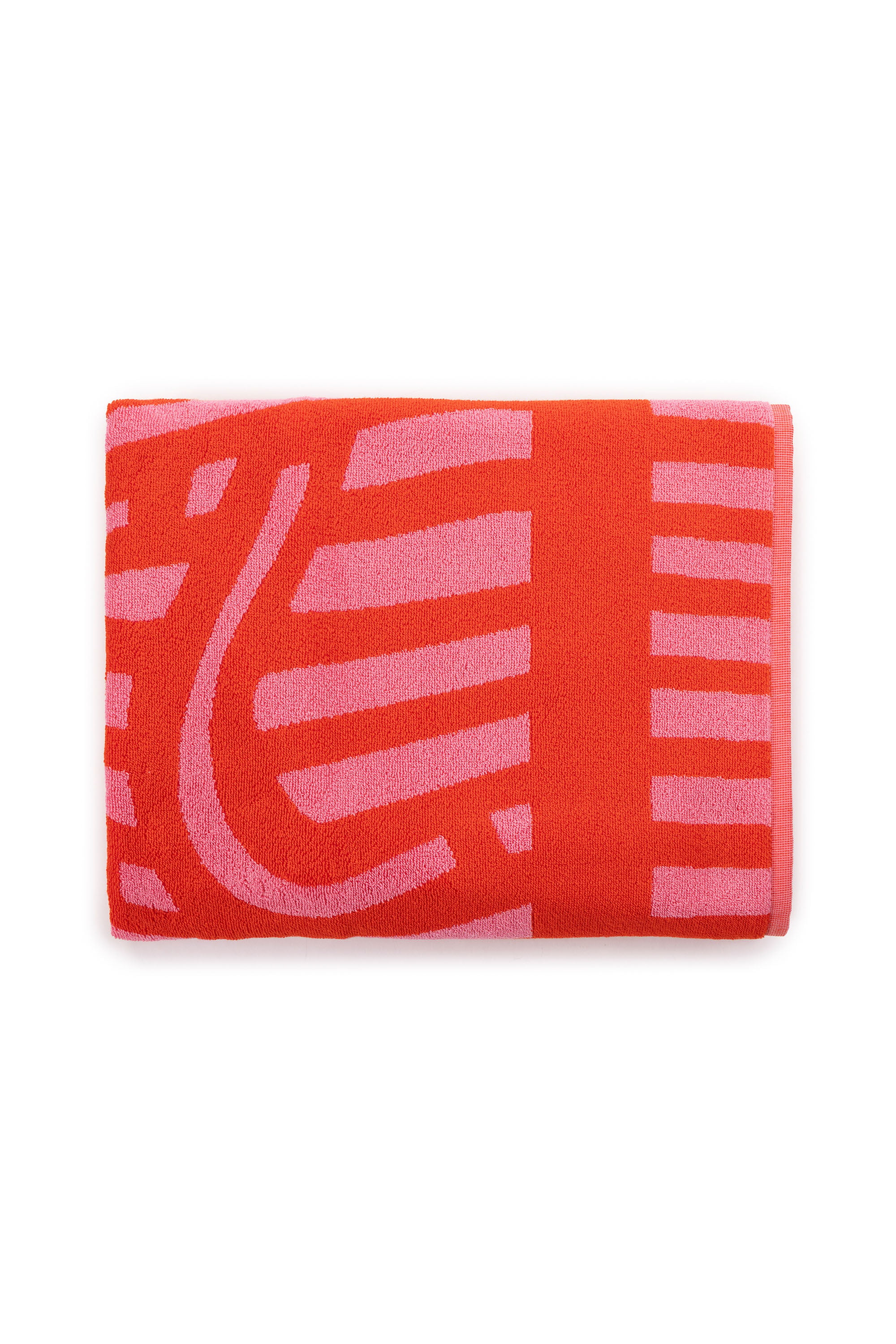 Diesel - 1018163  STRIPES PINK/RED TOWEL, Telo in spugna 100x180 cm Unisex in Rosso - 6