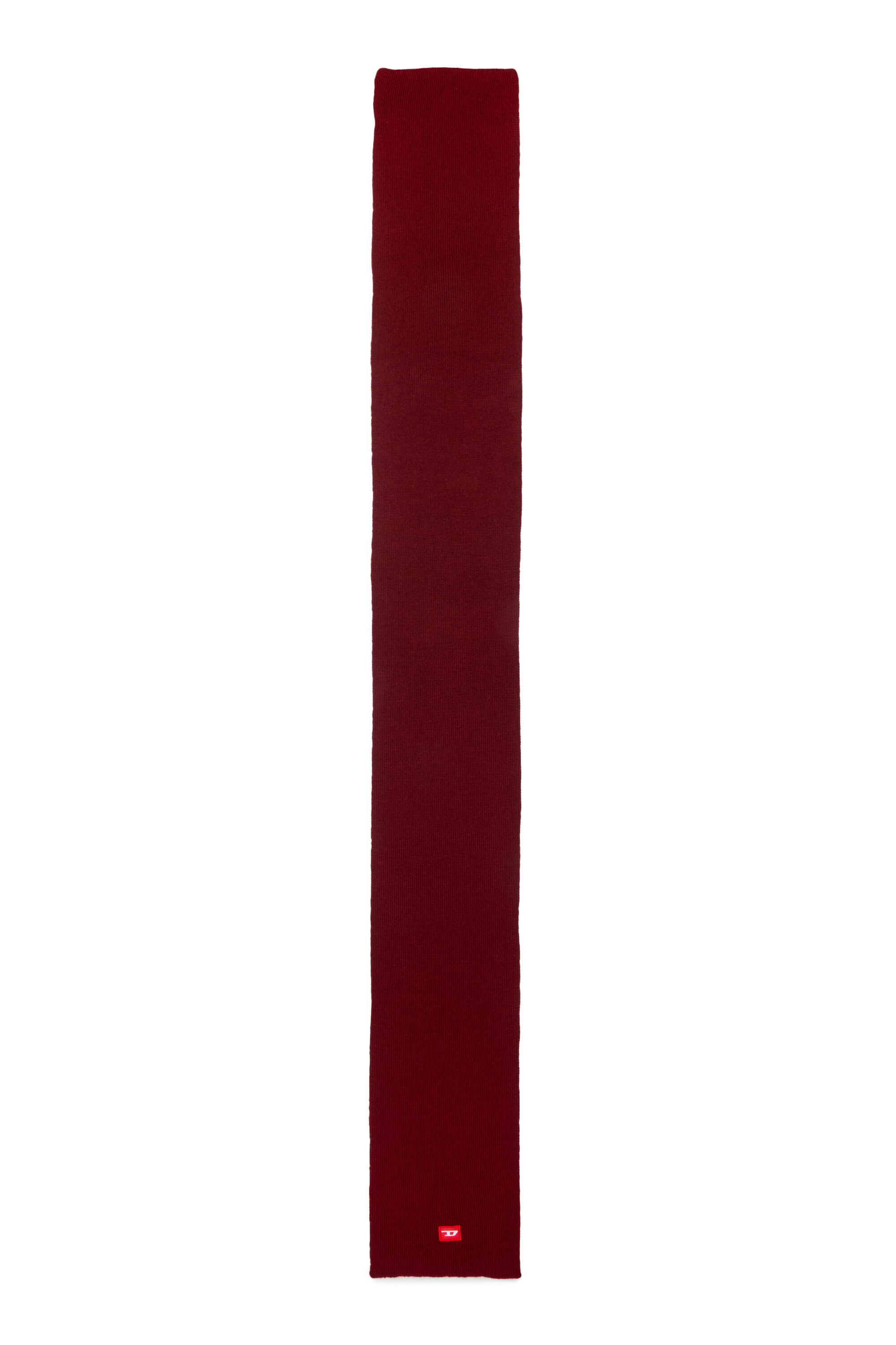 Diesel - RLOT, Sciarpa in misto lana con patch logo D Unisex in Rosso - 2