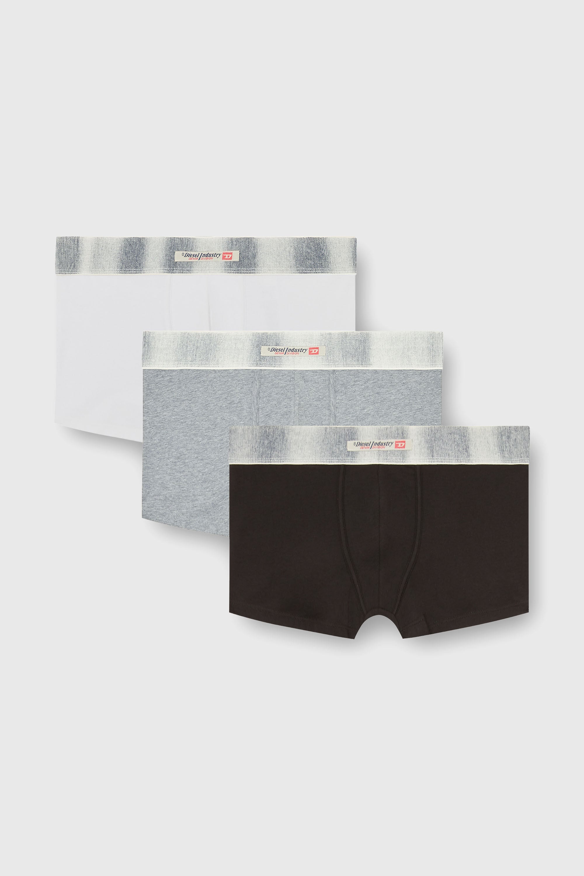 Diesel - DAMIEN-DNM-3PACK, Set da tre boxer in cotone elasticizzato con fascia in raso Uomo in Multicolor - 2