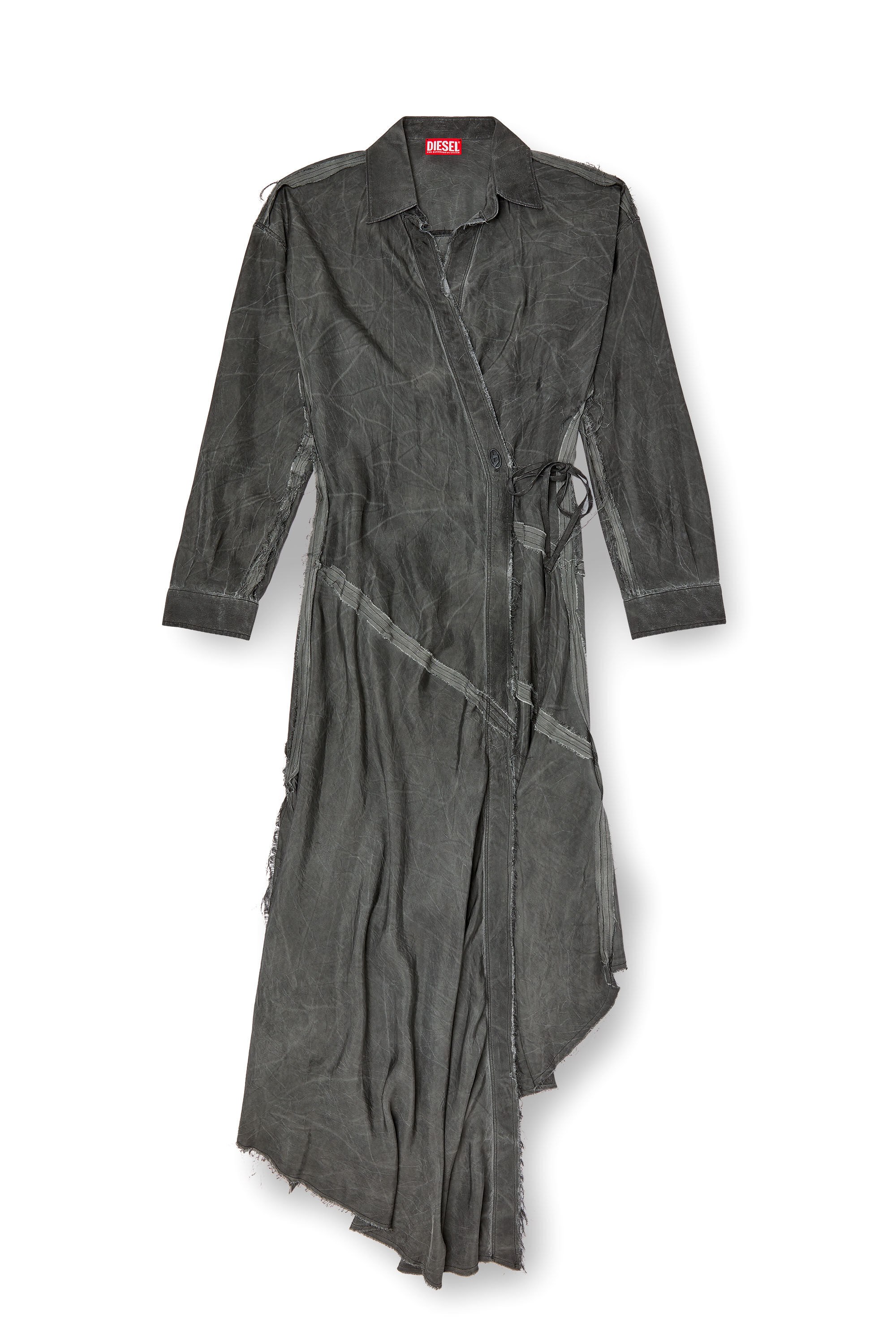 Diesel - D-RAVEN-Q1, Abito a maniche lunghe asimmetrico Donna in Grigio - 2