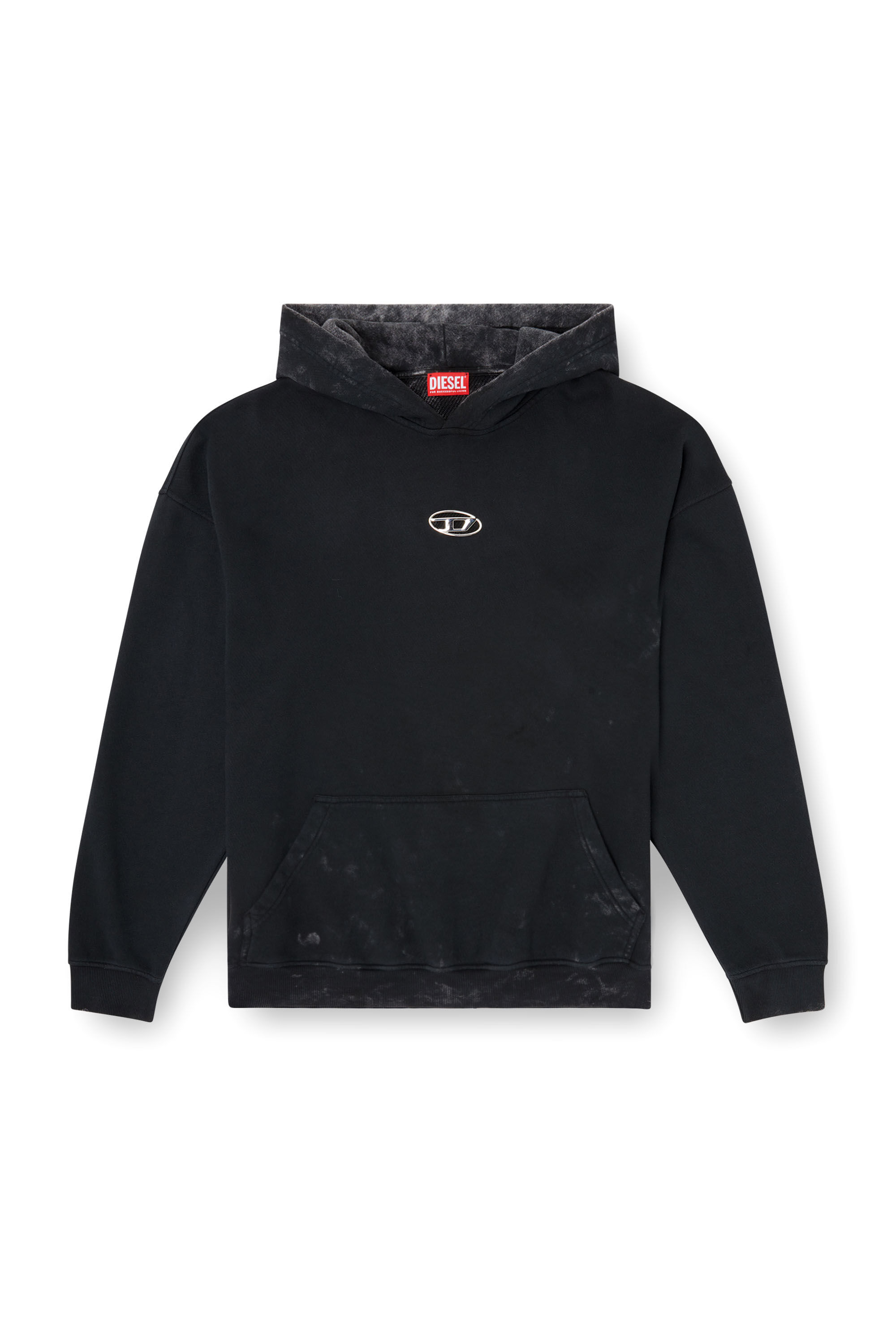 Diesel - S-BOXT-HOOD-T10, Hoodie con Oval D cut-out metallizzato Uomo in Nero - 2