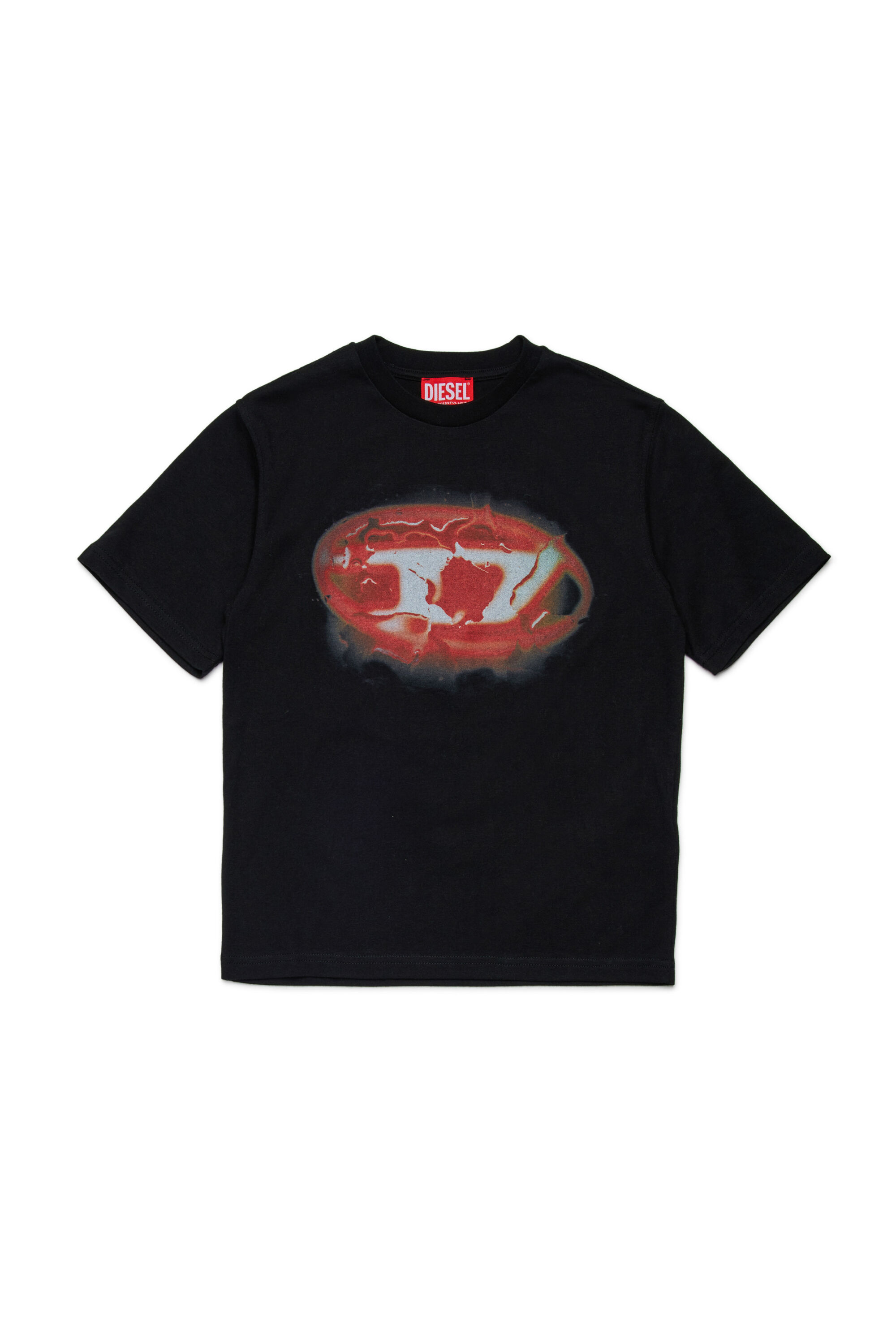 Diesel - TBOXTK3 OVER, T-shirt cotone con stampa grafica Uomo in Nero - 1