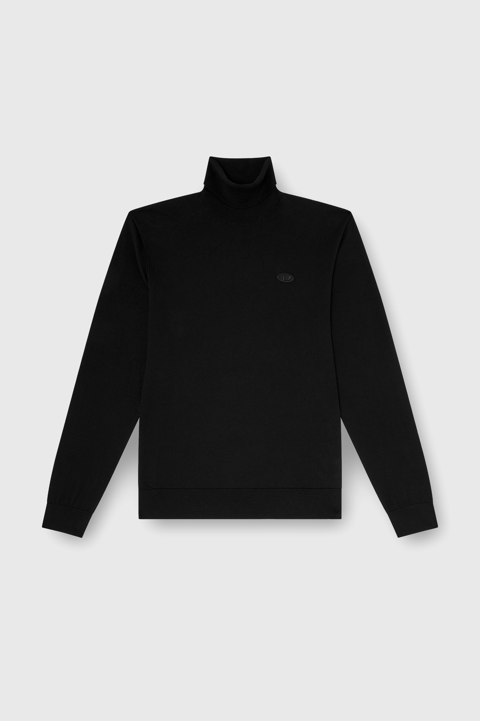 Diesel - K-FREEX-LUP-TAG-T92, Dolcevita in cotone con patch logo Oval D Uomo in Nero - 2