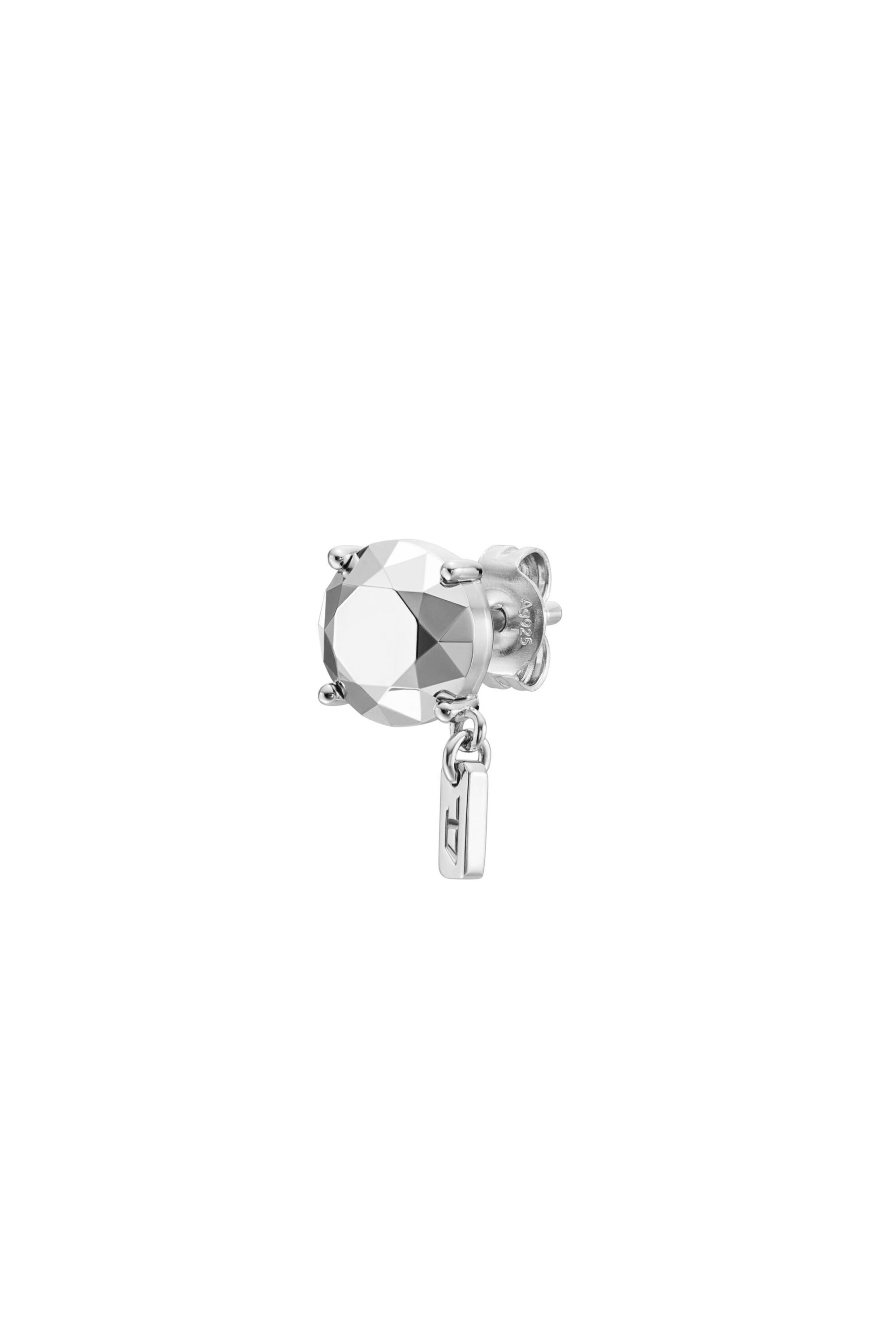 Diesel - DL1352040 STERLING SILVER JEWEL, Orecchino a lobo taglio diamante in argento sterling Unisex in Argento - 2