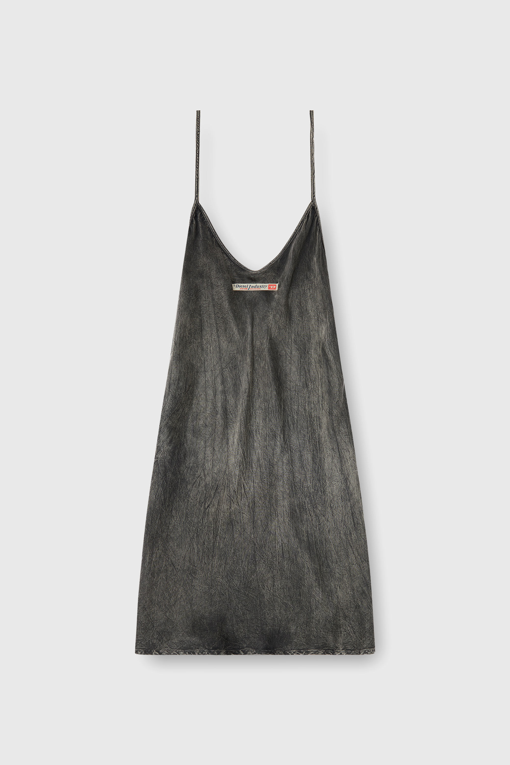 Diesel - CASSIDY-DNM, Abito sottoveste in viscosa con spalline a spaghetto Donna in Nero - 2