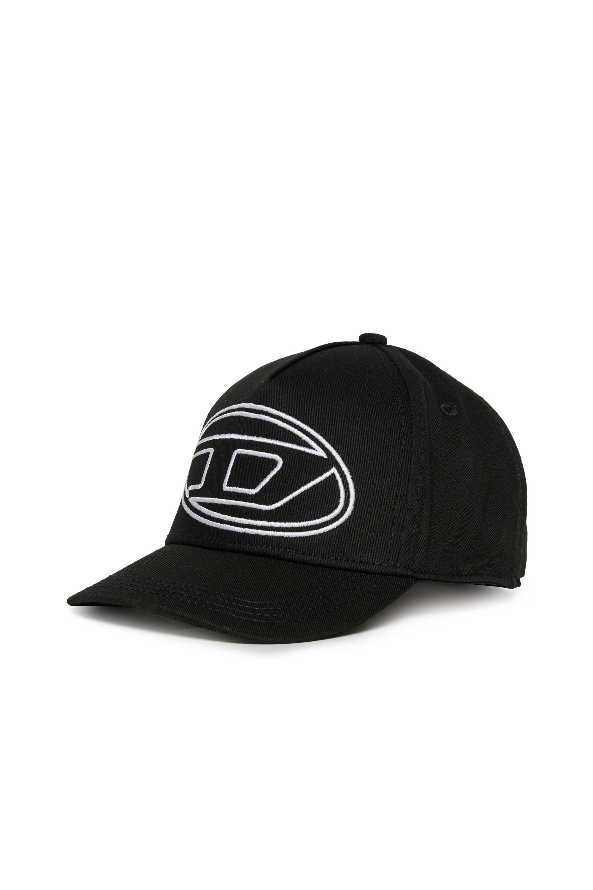 Diesel - FRENDIL, Berretto da baseball con ricamo Oval D Uomo in Nero - 1