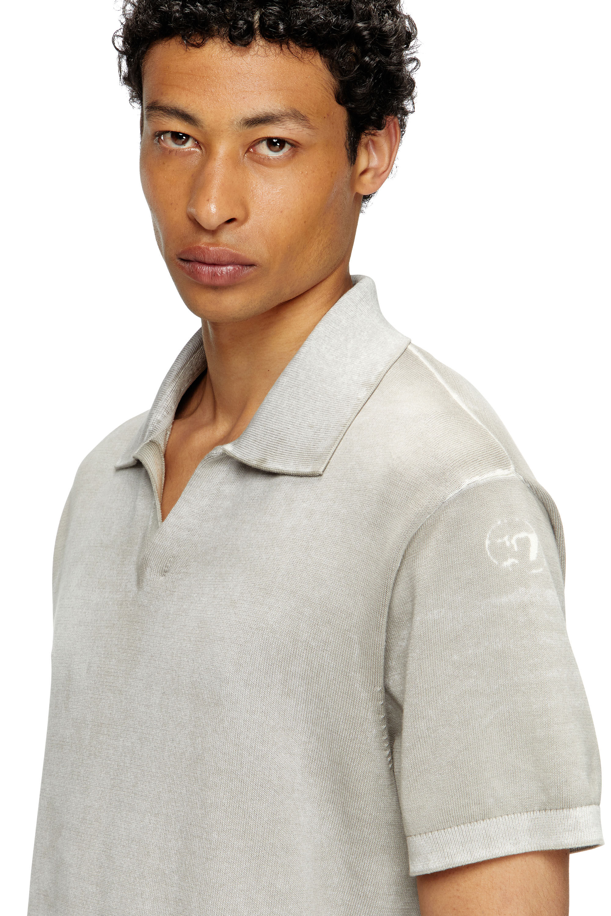 Diesel - K-LORENZO-SS, Maglia polo a maniche corte con stampa interna Uomo in Grigio - 5