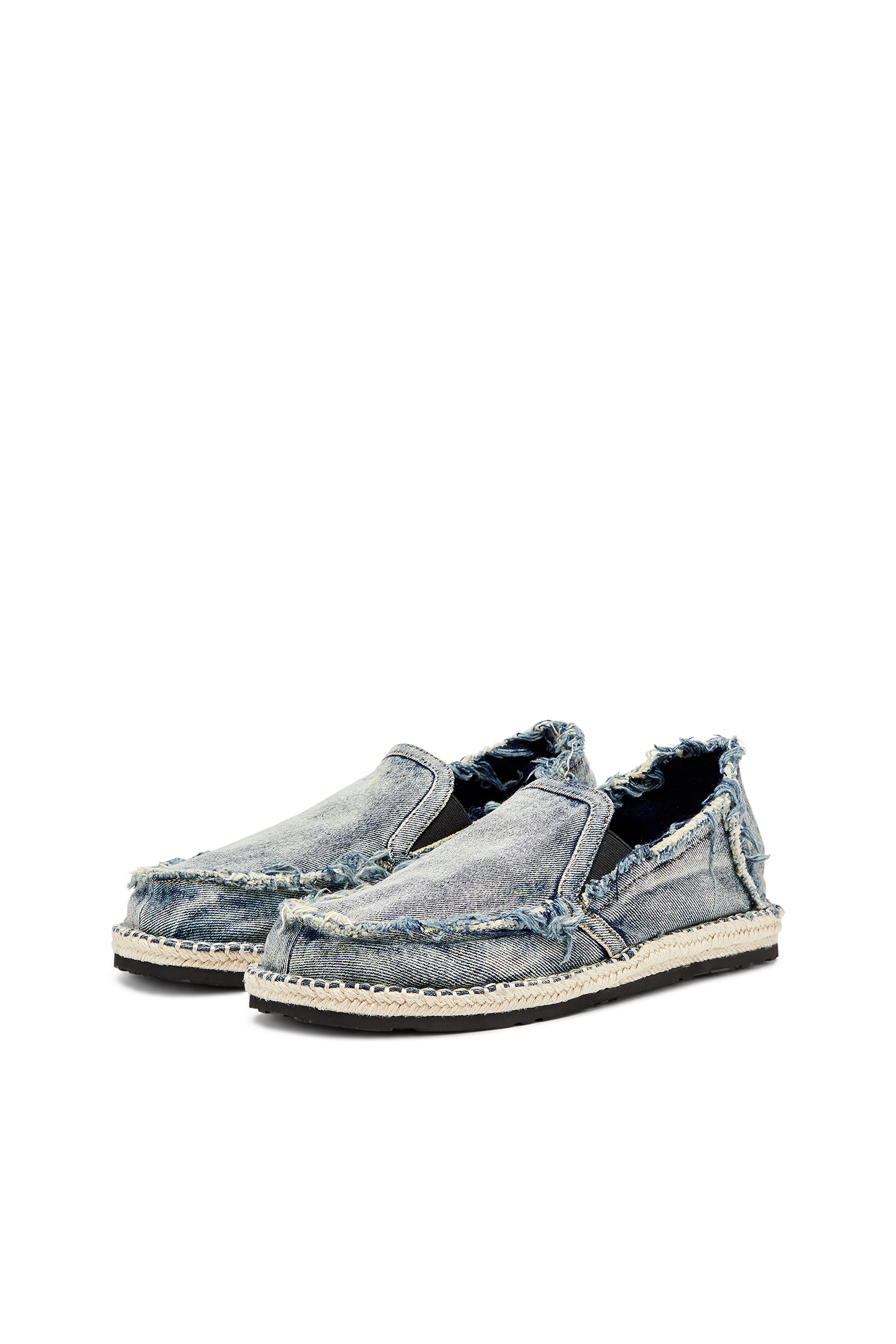Diesel - D-LUKAS ESP, D-Lukas-Mocassini espadrilles in denim distressed Uomo in Blu - 8