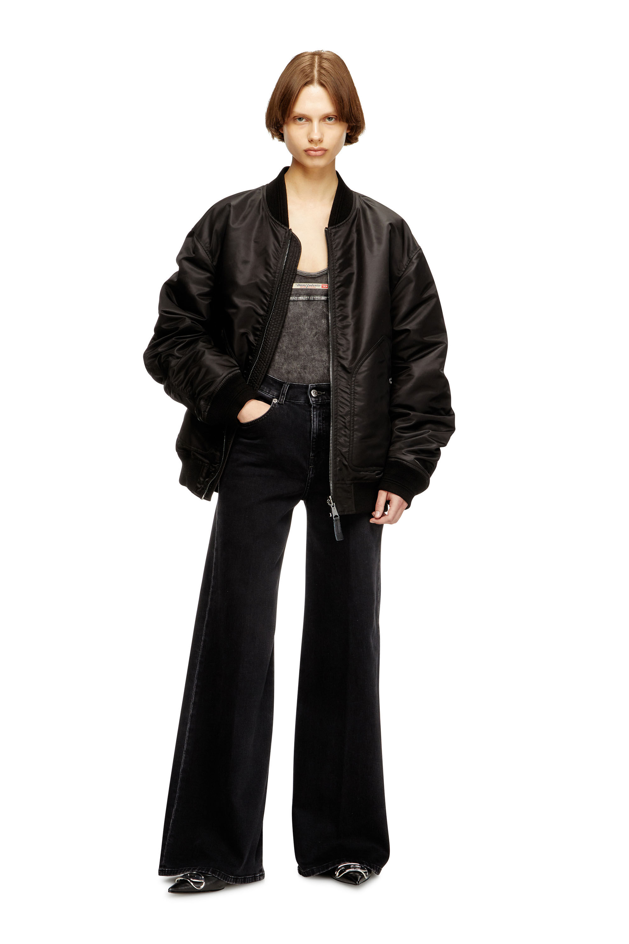 Diesel - Flare Jeans 1978 D-Akemi 09M69 Donna, Nero/Grigio scuro - Image 1