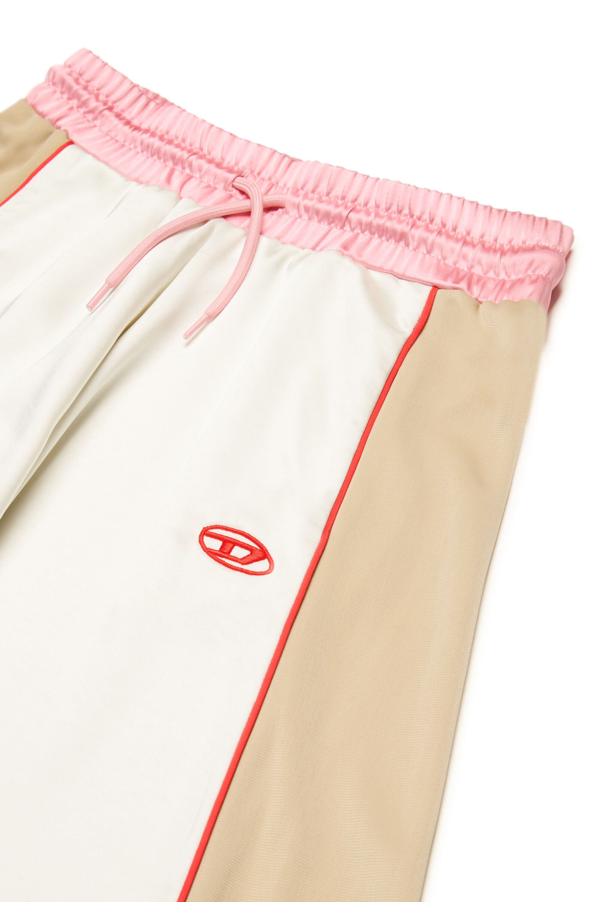 Diesel - PWILD, Pantaloni palazzo in raso e jersey Donna in Multicolor - 3