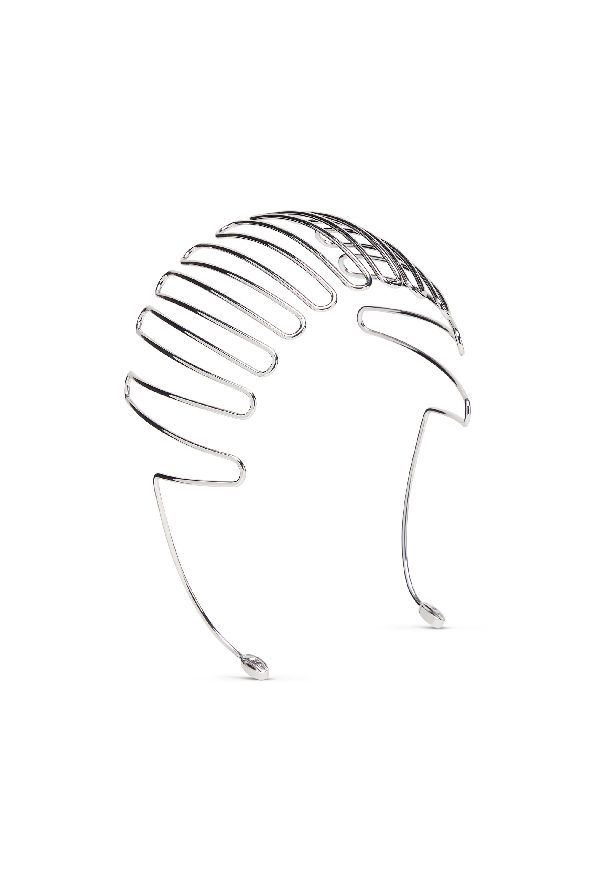 Diesel - VOLT-D HEADBAND, Cerchietto per capelli "cage" con logo Oval D Donna in Argento - 1