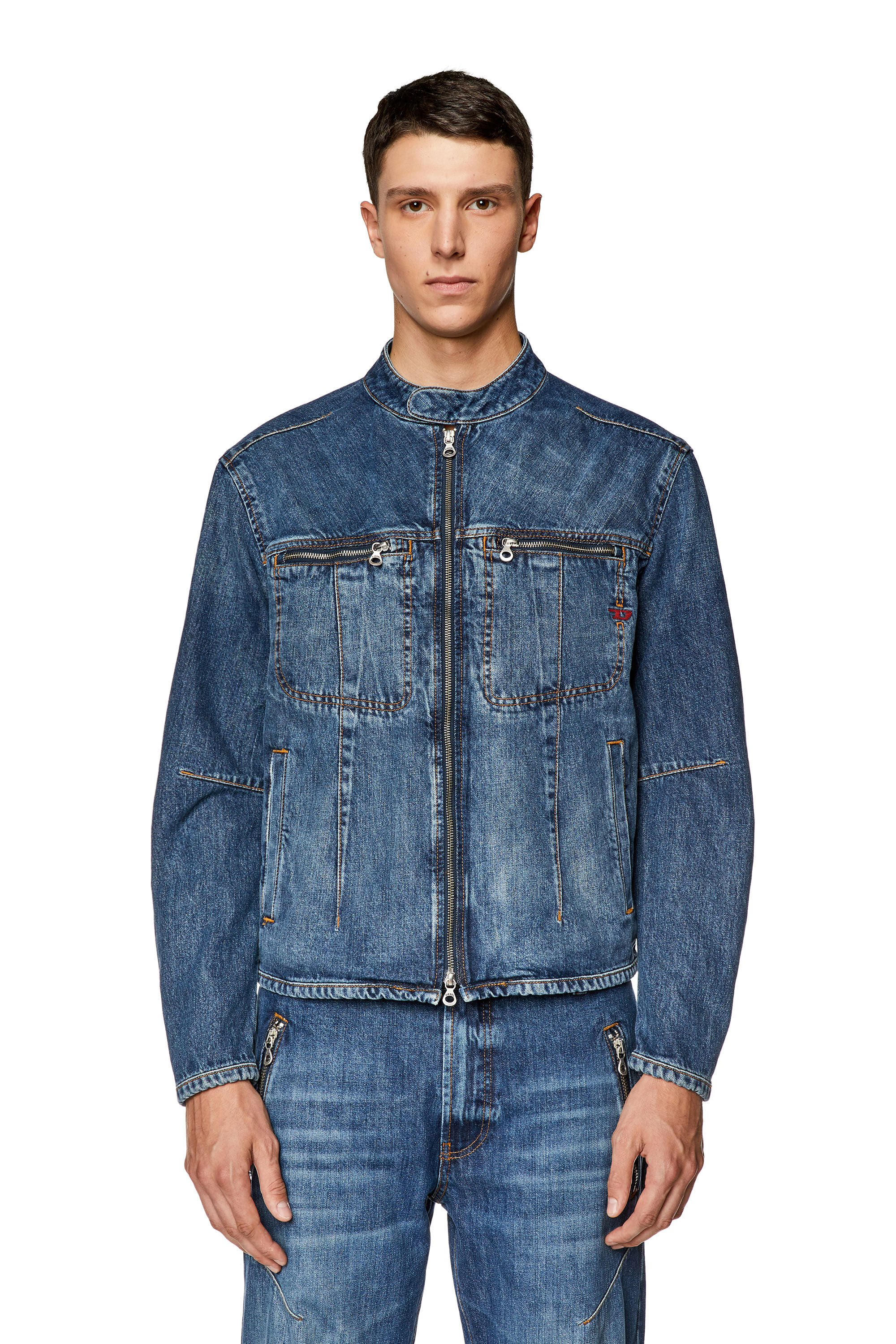 Giacca in denim con zip Uomo D BARCY BK S Diesel