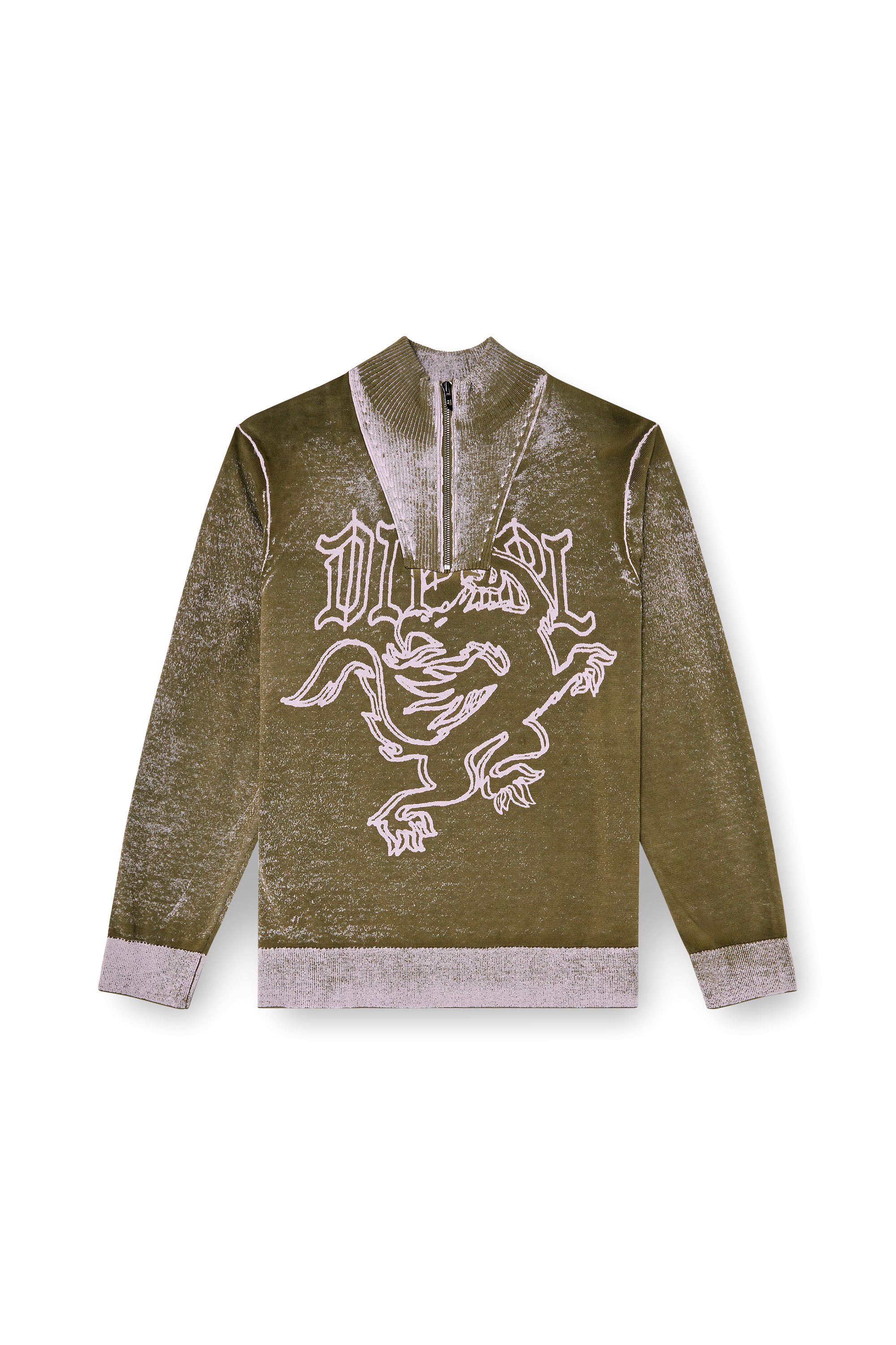 Diesel - K-LAUTARE, Maglia half-zip lavorata con motivo grifone Uomo in ToBeDefined - 2