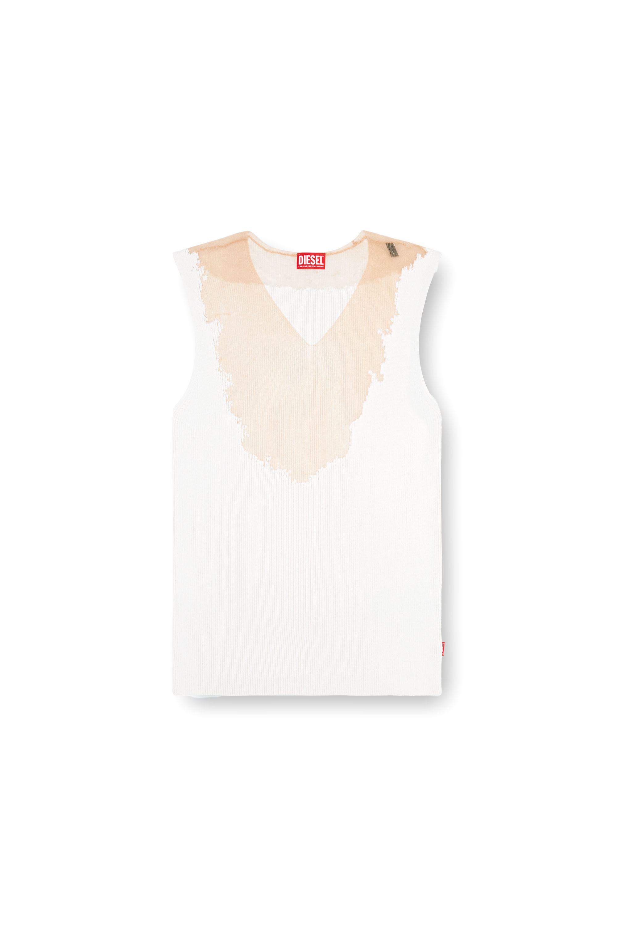 Diesel - K-ORAZIO, Tank top con macchie dévoré Uomo in Bianco - 2