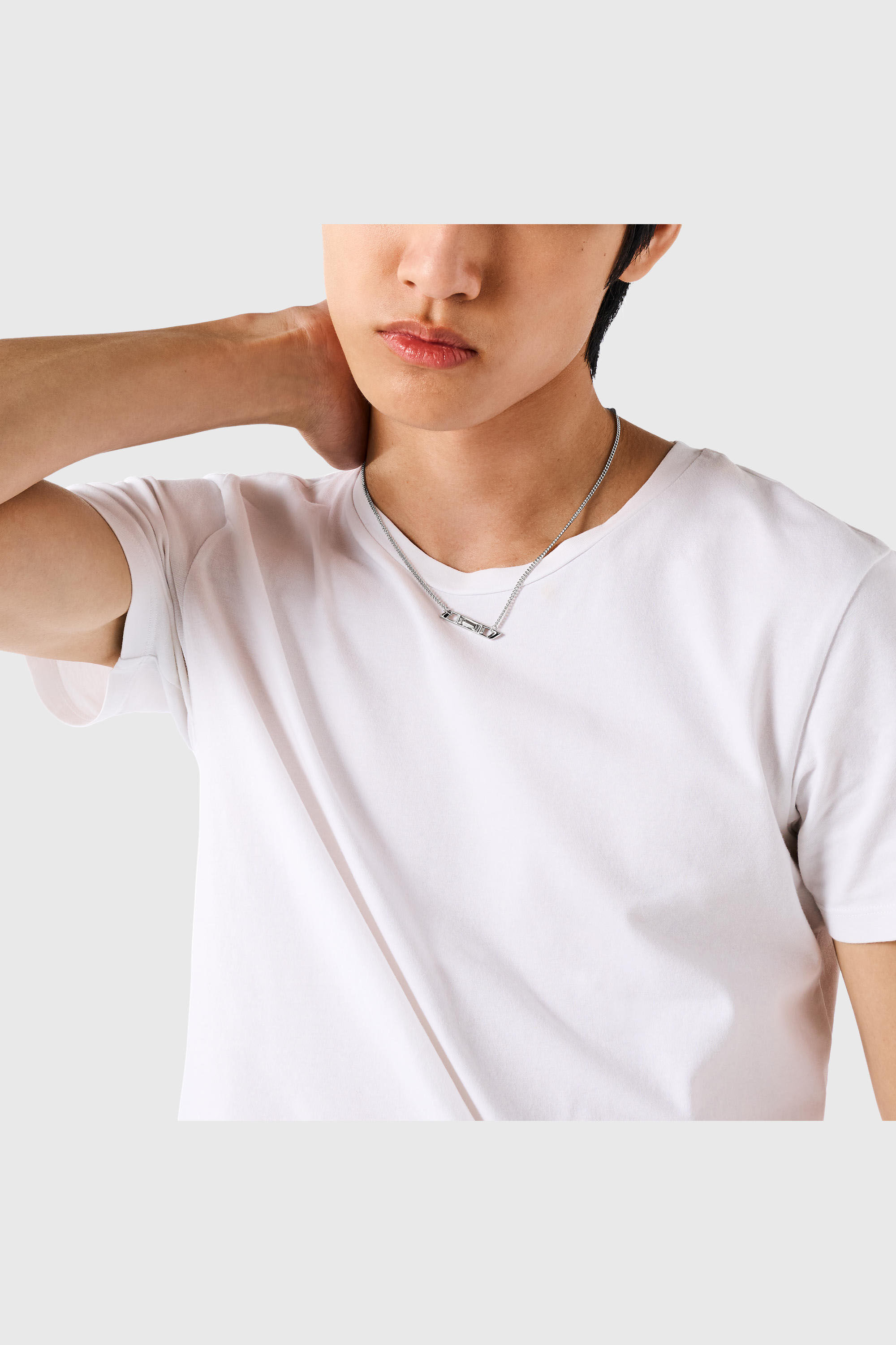 Diesel - DL1351040 STERLING SILVER JEWEL, Collana D Logo in argento sterling Unisex in Argento - 4