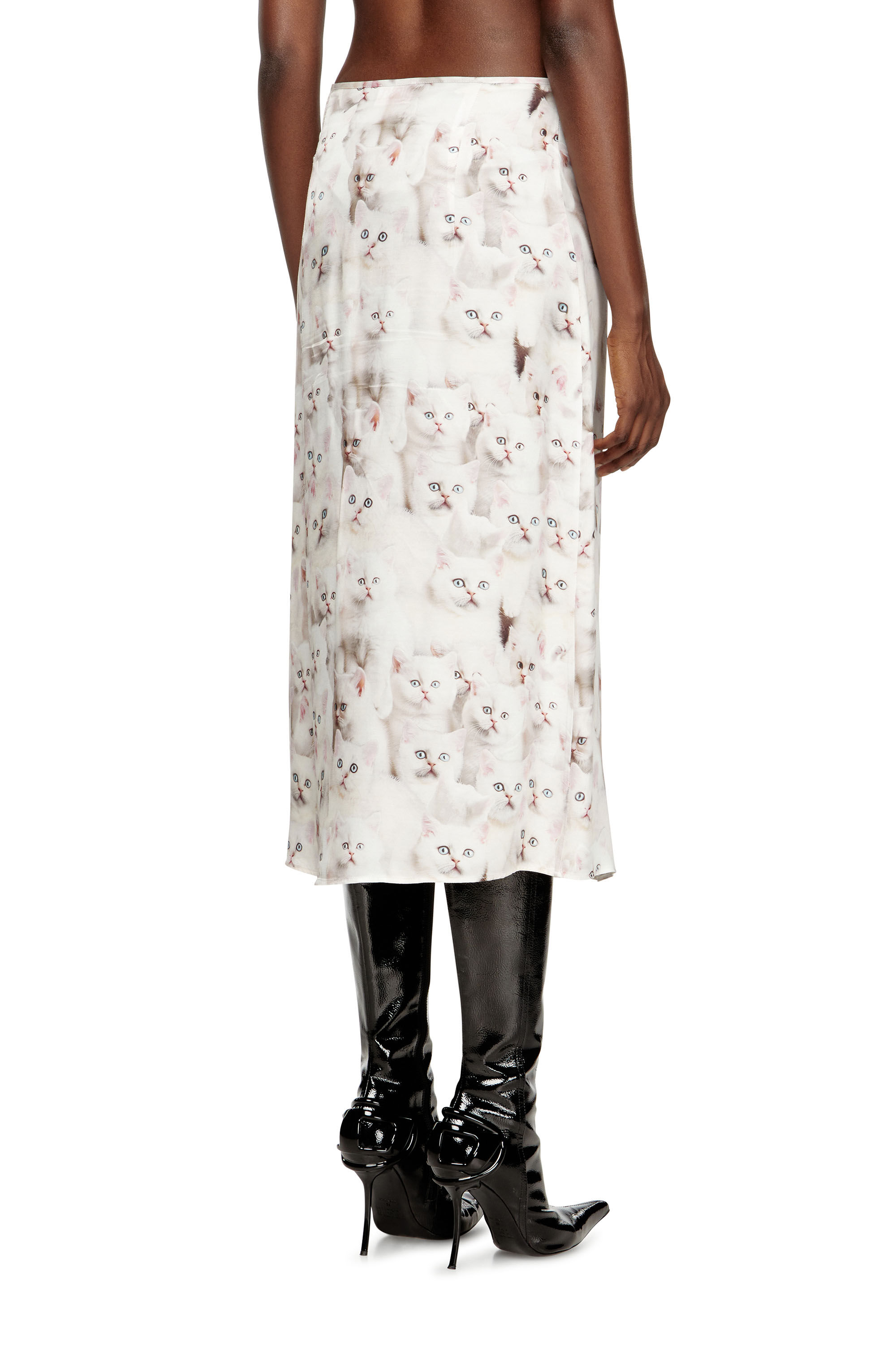 Diesel - O-RCHID-R1, Gonna midi in viscosa con stampa all-over Donna in ToBeDefined - 4