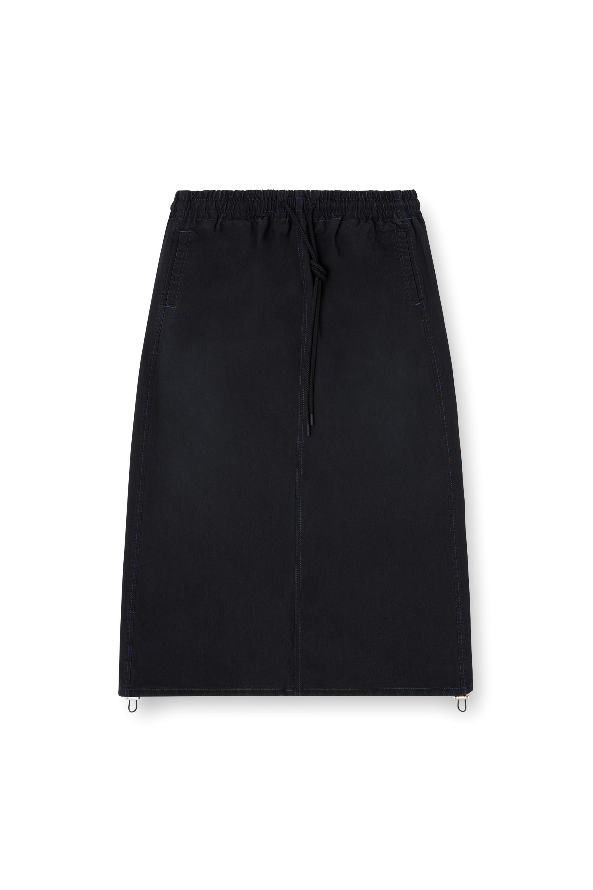 Diesel - DE-OREN-C JOGG, Gonna midi in JoggJeans tecnico Donna in Nero - 2