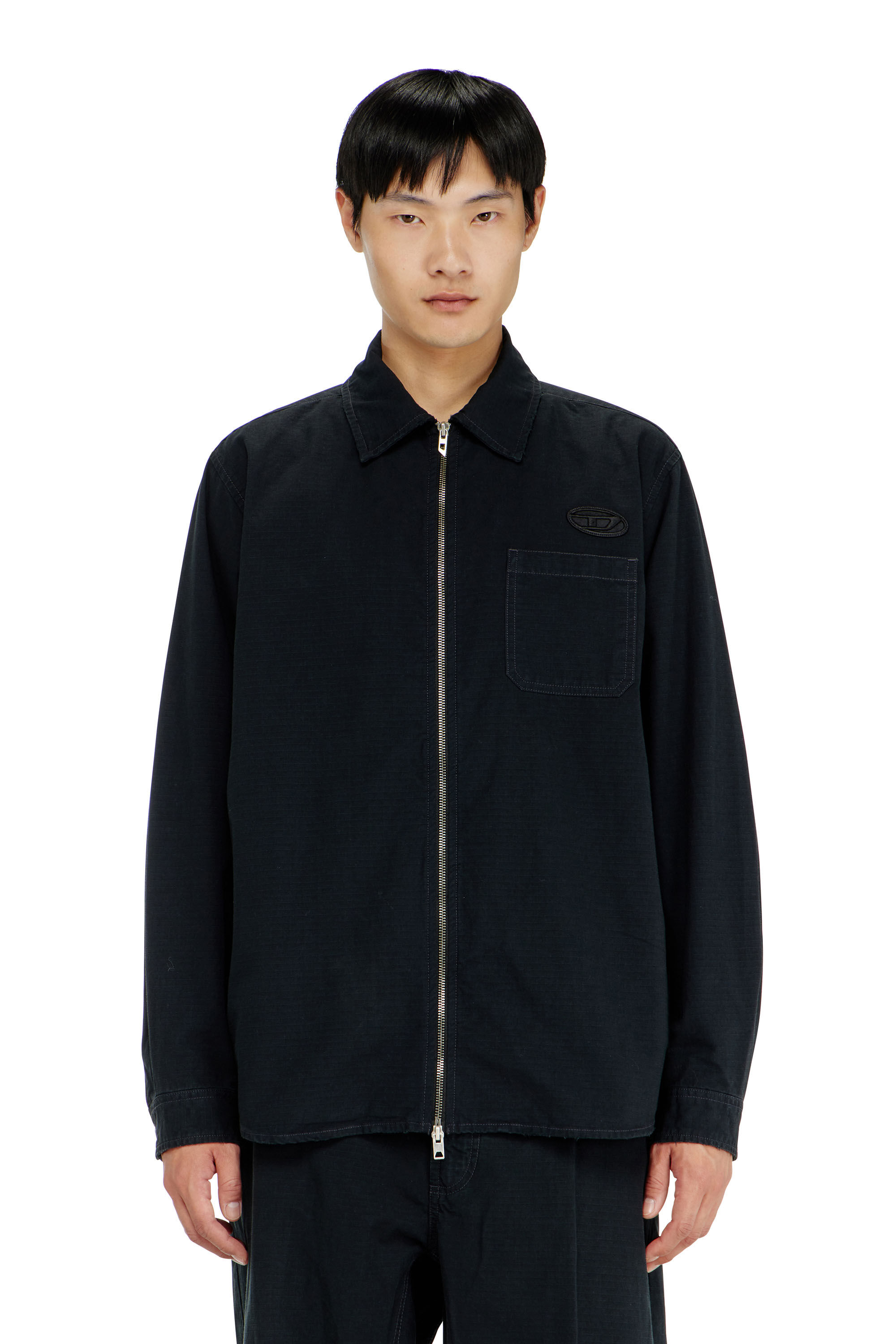 Diesel - S-ALIAS-ZIP, Camicia in ripstop con chiusura a zip Uomo in ToBeDefined - 3
