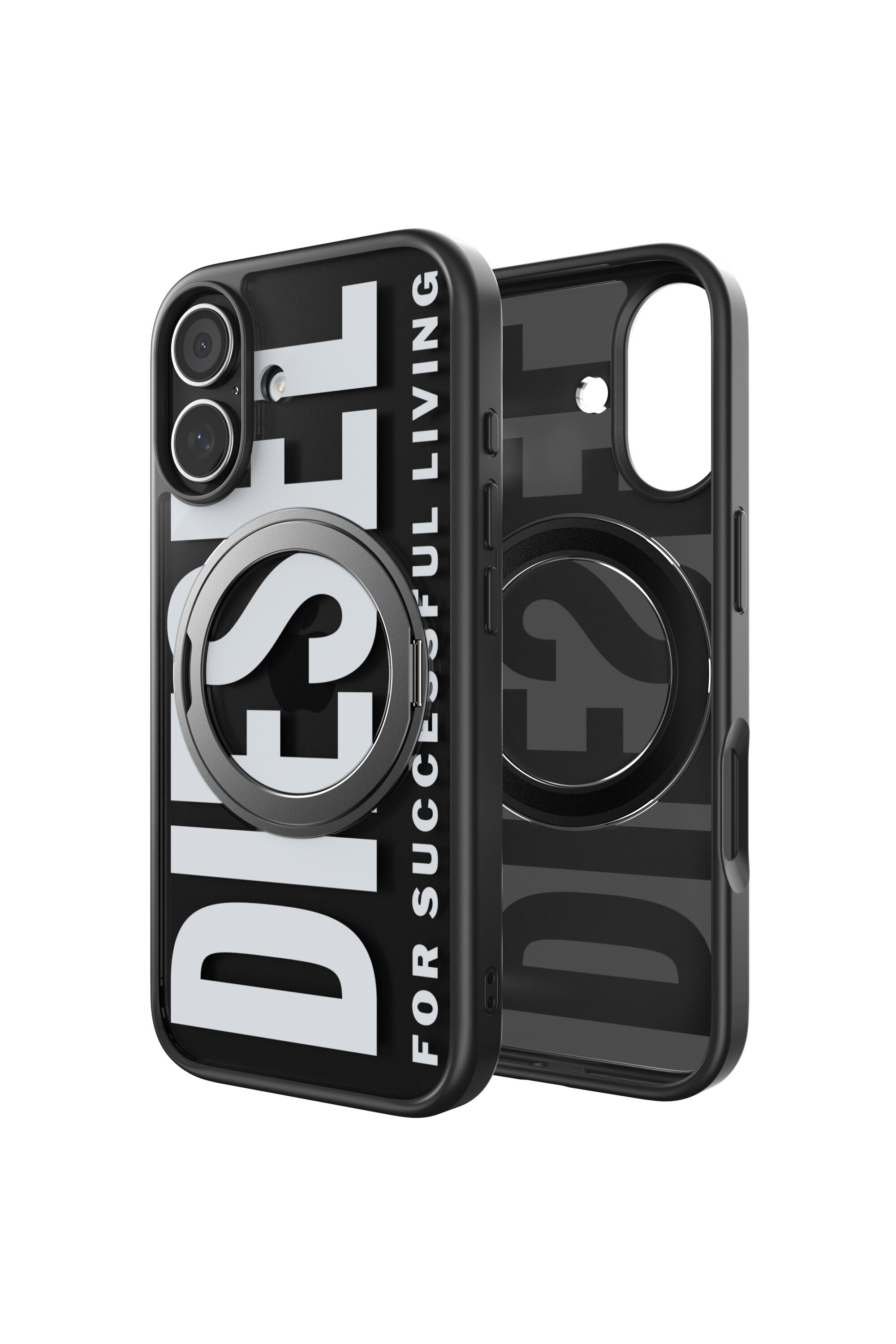 Diesel - 60403 RING STAND CASE, Custodia Ringstand-Magsafe per iPhone 17 Unisex in Nero - 1