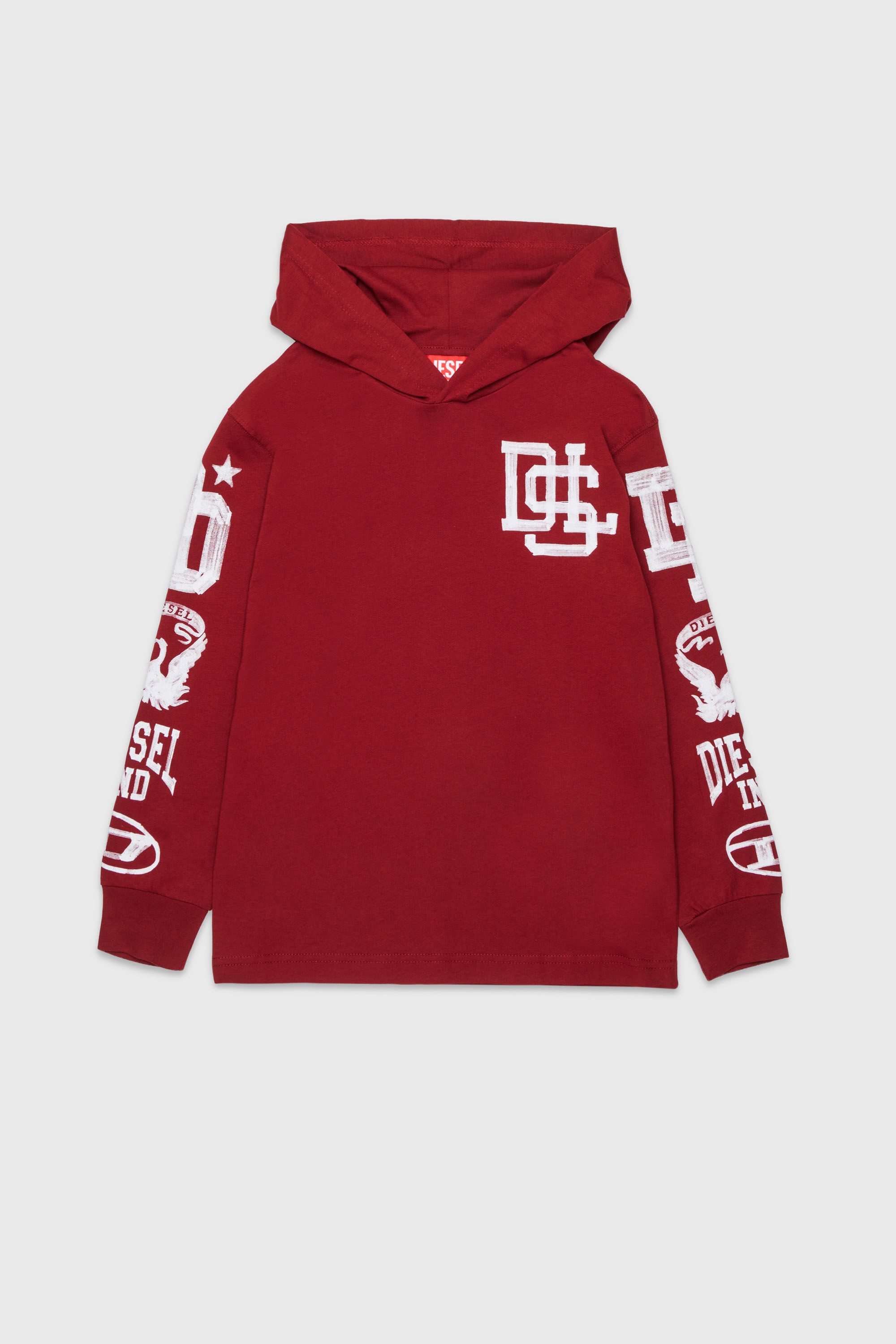 Diesel - TBUNDY OVER, T-shirt a manica lunga con cappuccio e grafica college Uomo in ToBeDefined - 1
