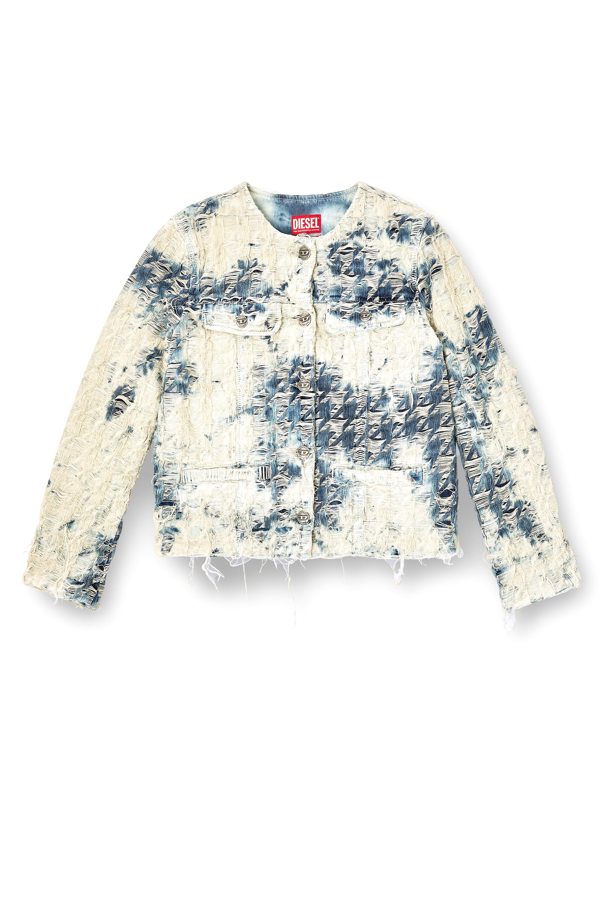 Diesel - DE-GRAFY-FSH, Giacca in denim con trama pied-de-poule Donna in Multicolor - 2
