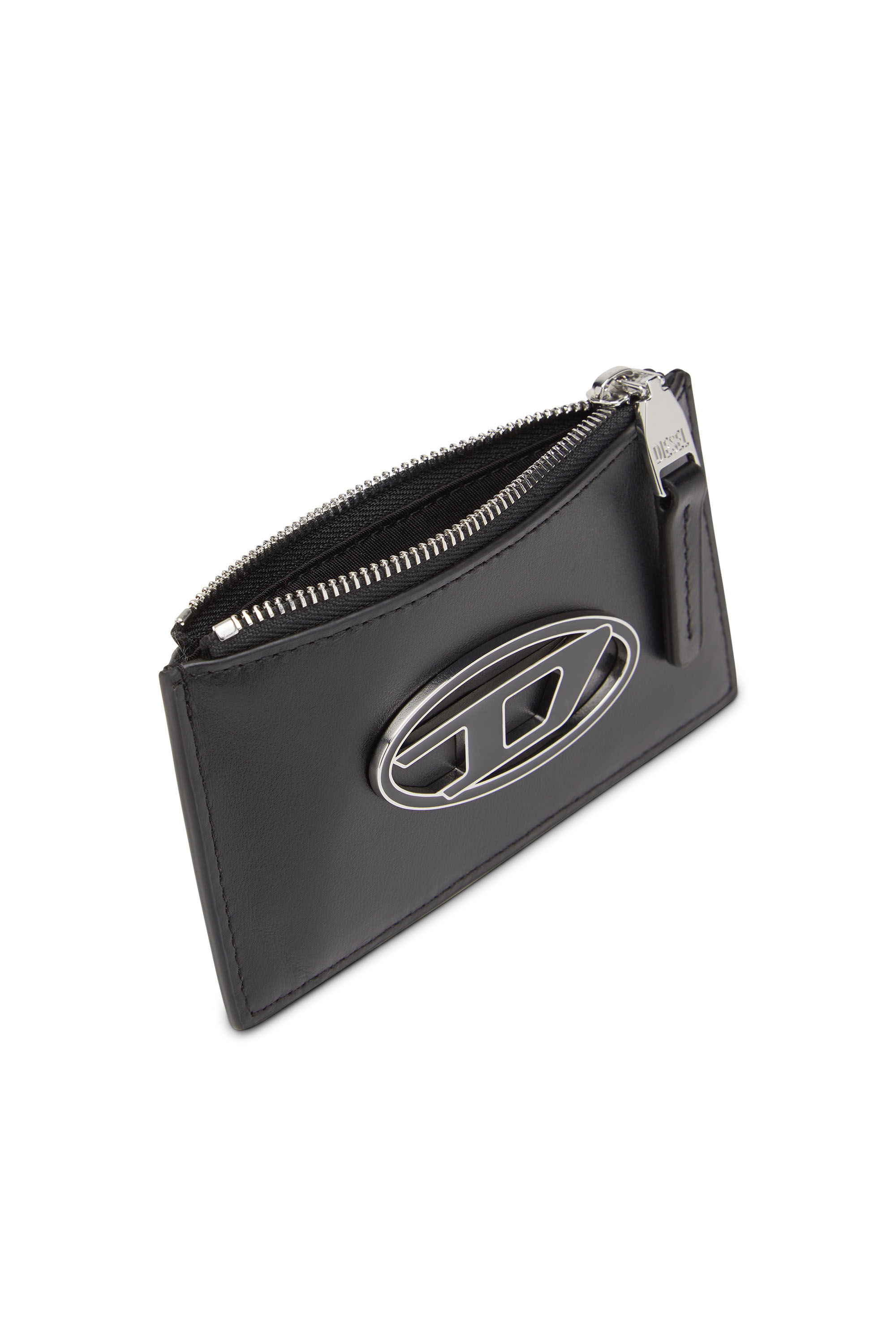 PAOULINA Donna Portacarte in pelle con targhetta con logo Diesel