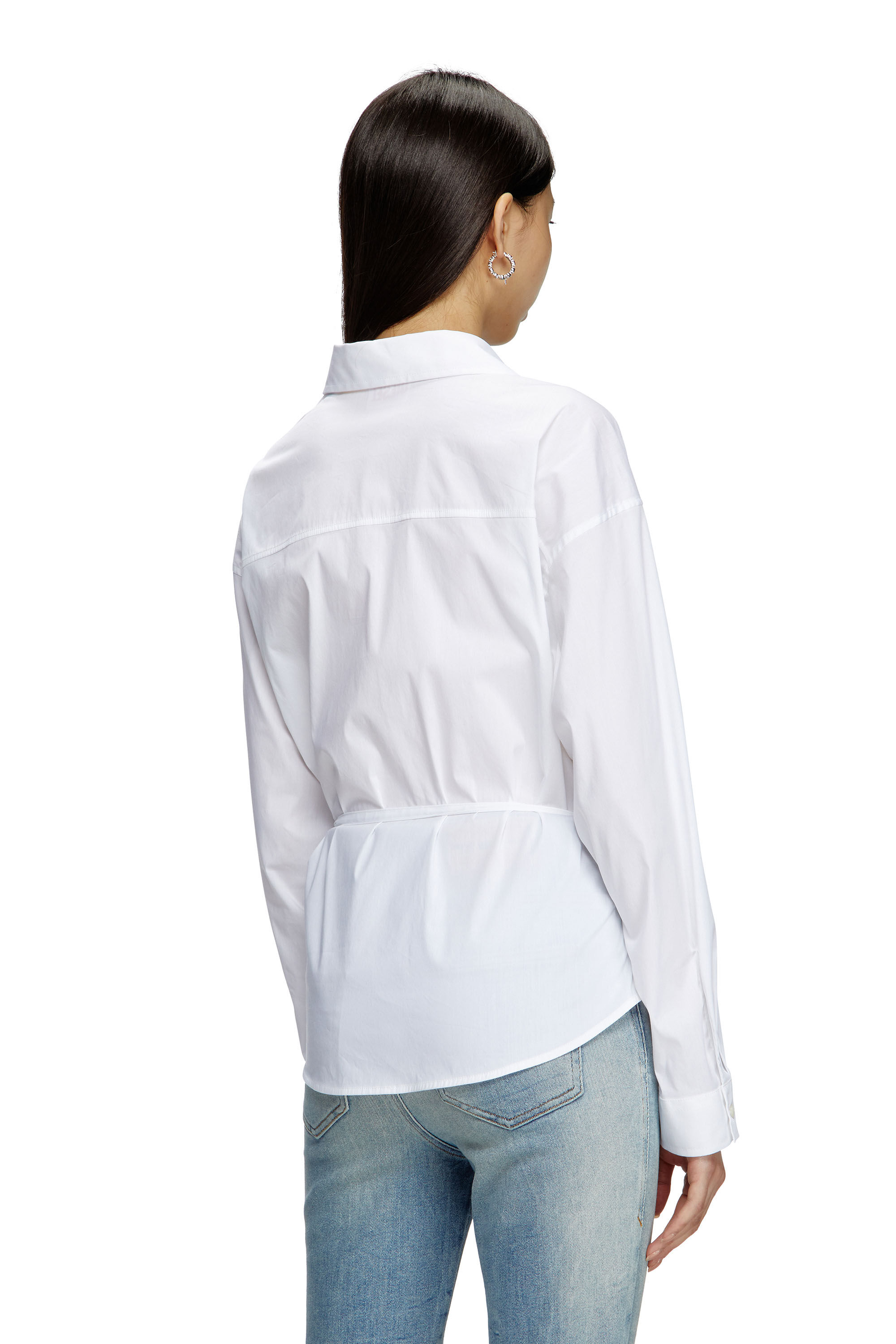 Diesel - C-DELPHI, Camicia a portafoglio con charm logo Donna in Bianco - 4