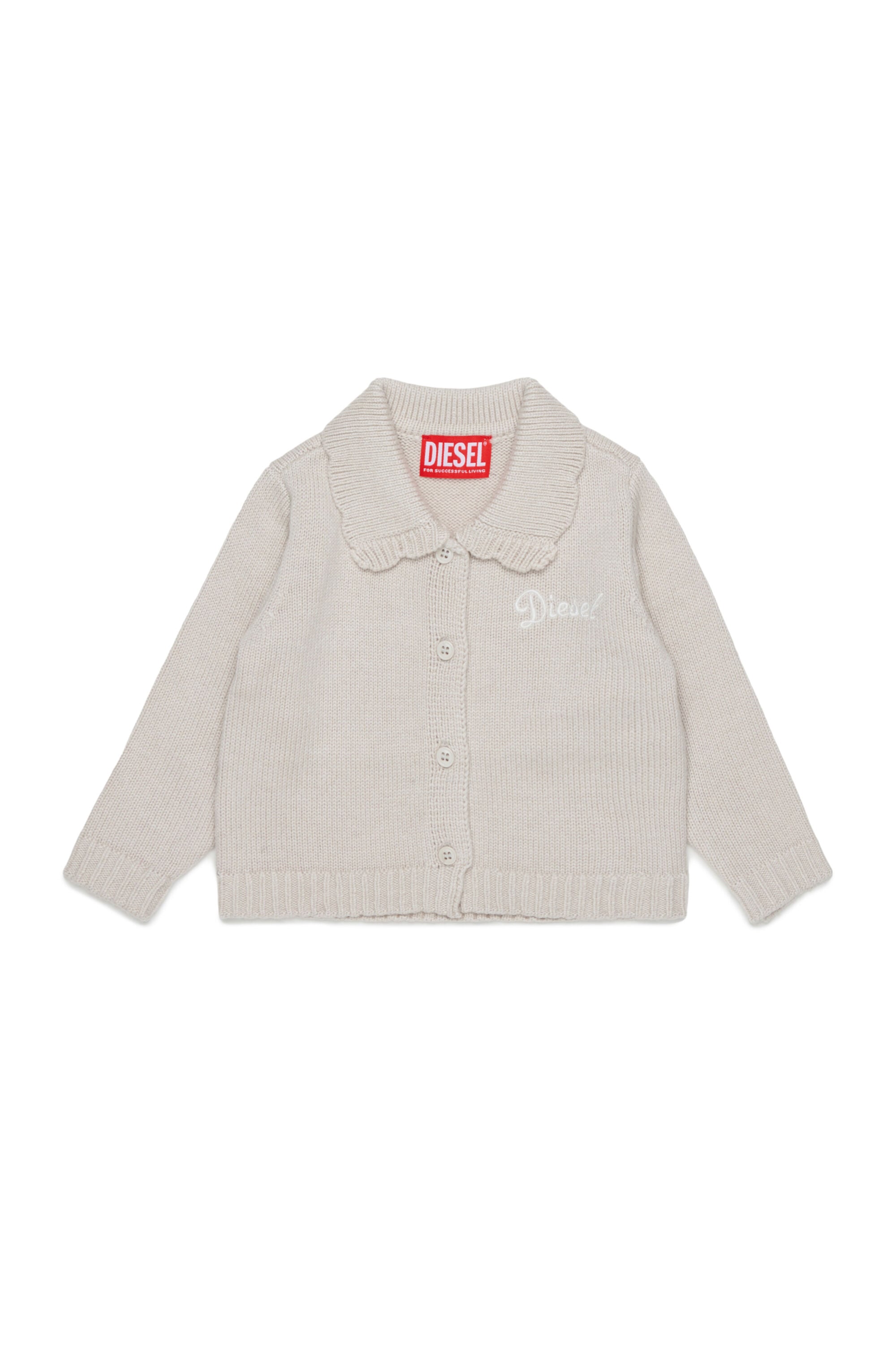 Diesel - KSCALOB, Cardigan in cachemire con colletto smerlato Donna in Bianco - 1