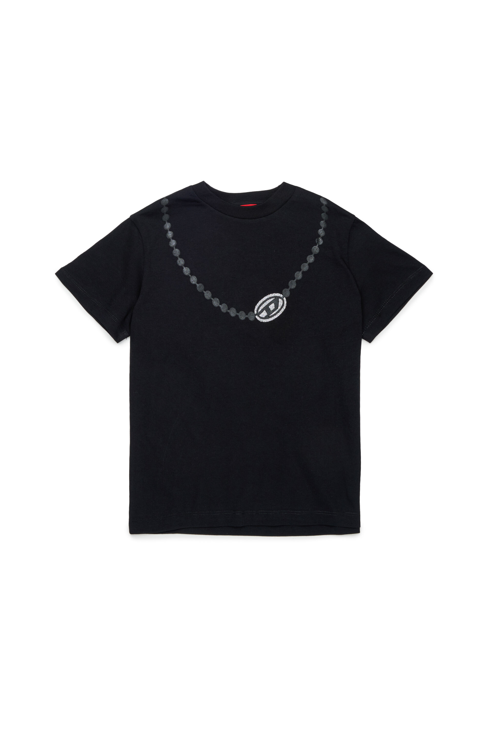 Diesel - TICLA, T-shirt in cotone con stampa collana Donna in Nero - 1