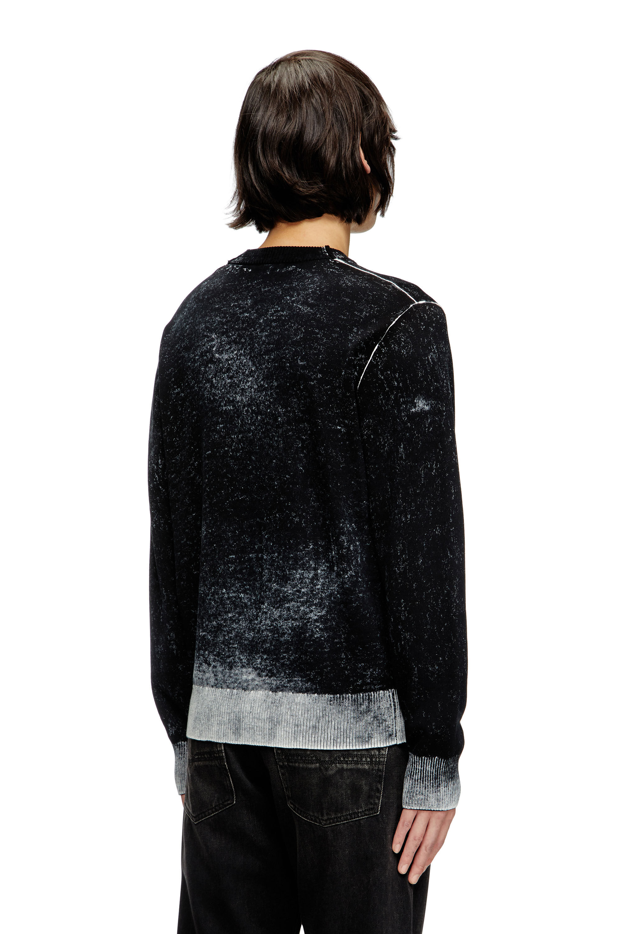 Diesel - K-LARENCE-B, Maglia in cotone stampata al contrario Uomo in Nero - 4