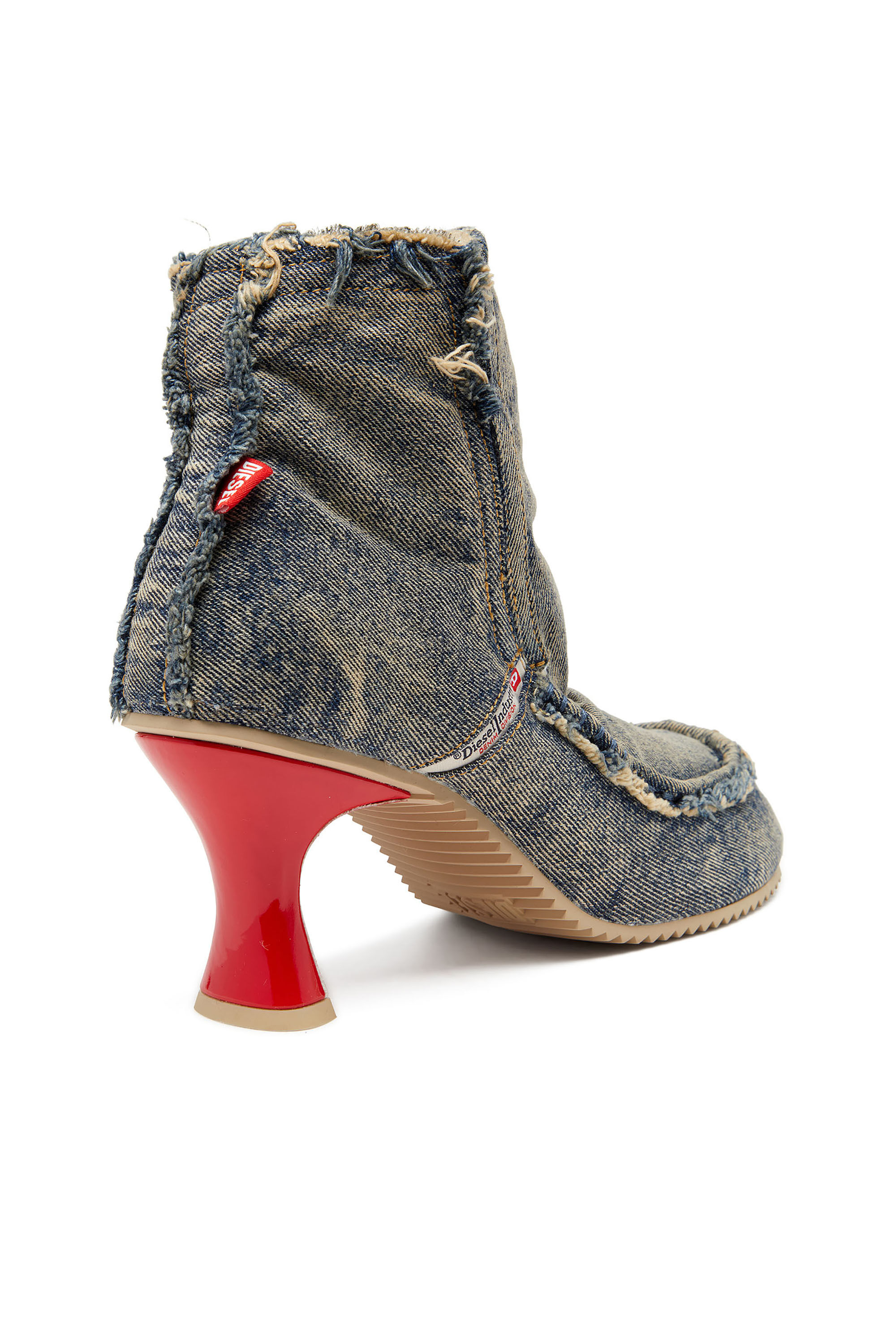 Diesel - D-WOODSTOCK HEEL AB, D-Woodstock - Stivali in denim con tacco Donna in Blu - 5